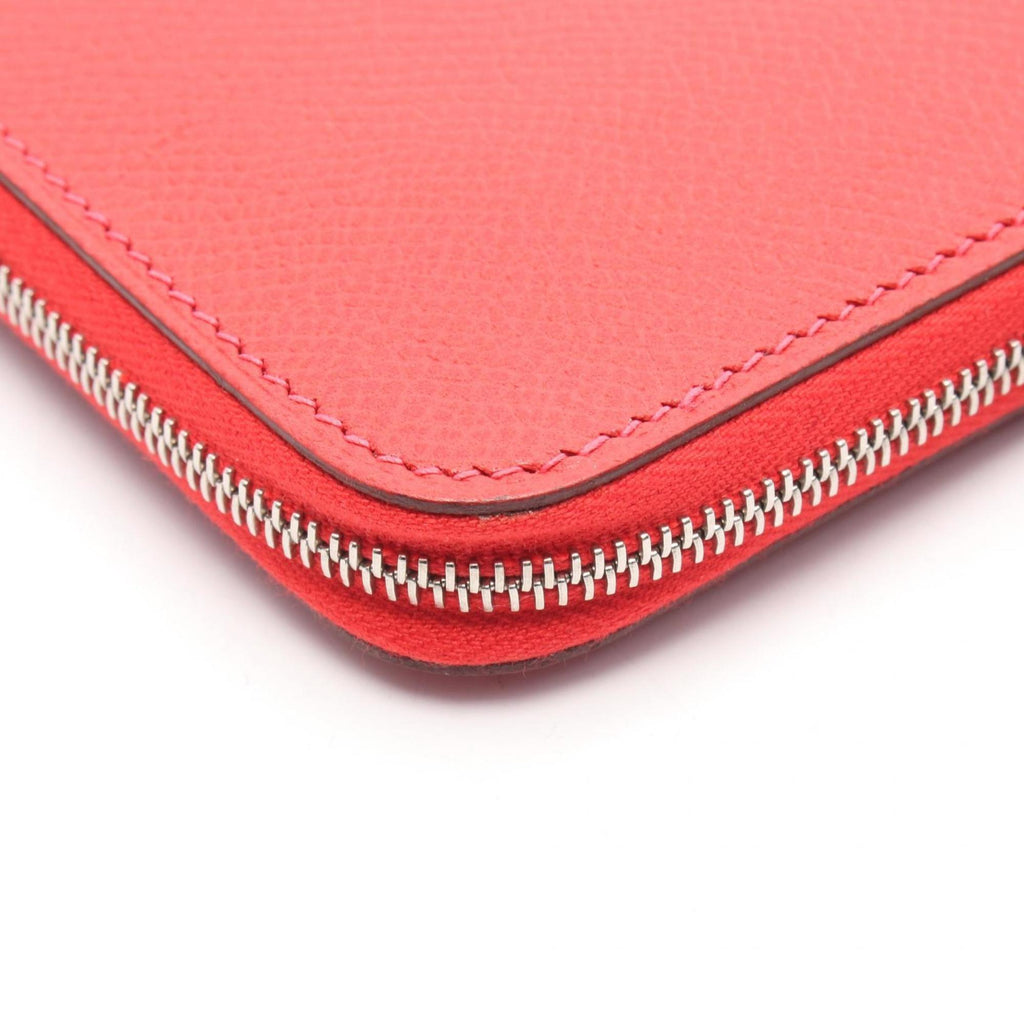 Hermes Hermès Azap Long Round Wallet, Leather, Epsom Women's, Red