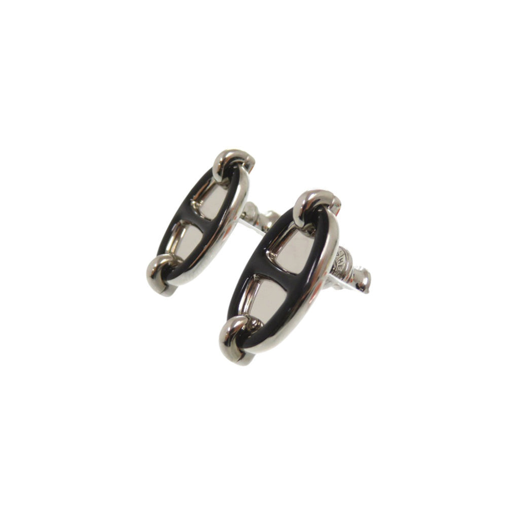 Hermes Mini Maillon Earrings, Metal, Black, 0274HERMES — New - Store Return