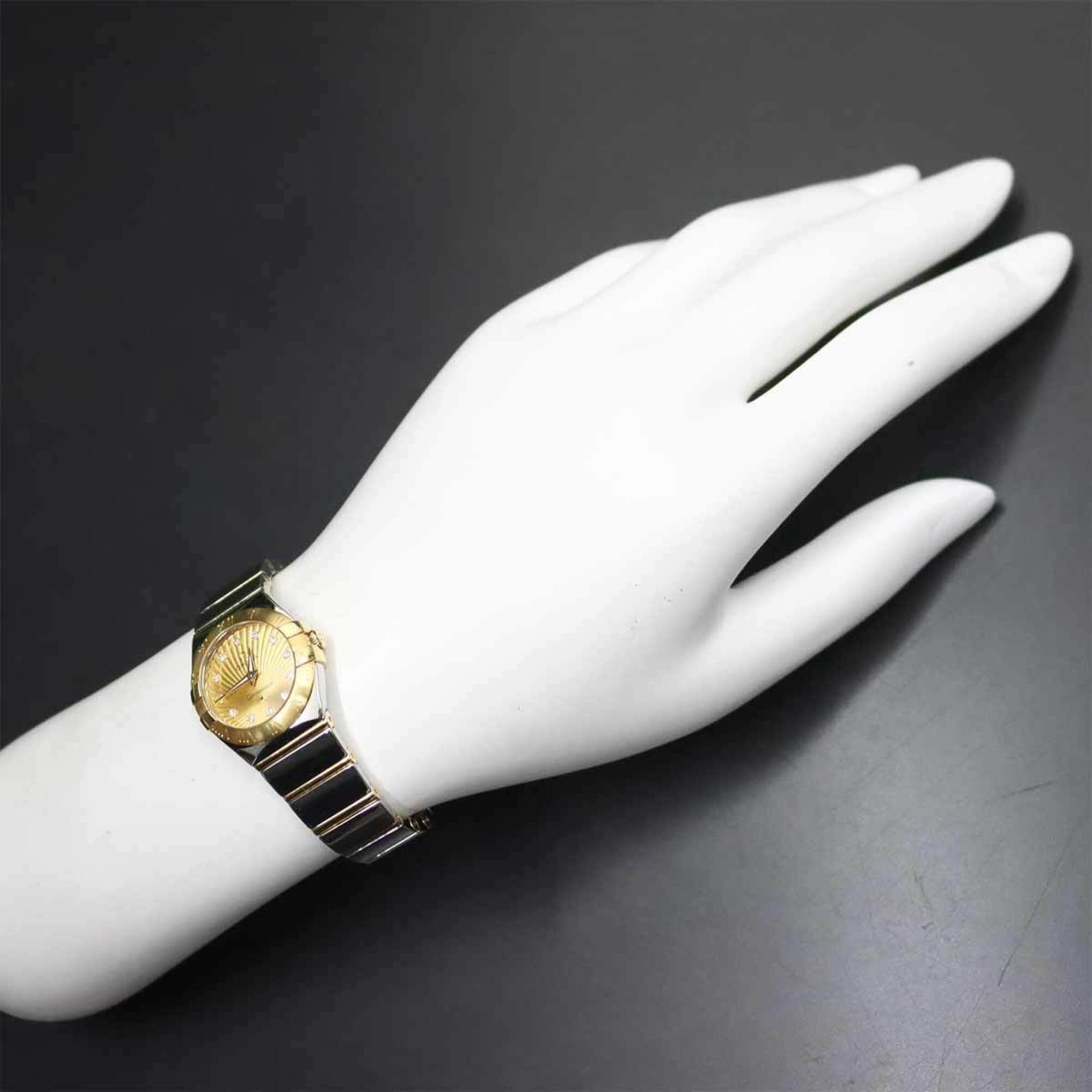 Omega Constellation Brushed Two-Tone 123 20 24 60 58 002 Ladies' Watch Gold 18KYG Yellow Quartz — Very Good