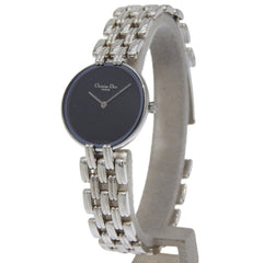 Christian Dior Bakira Watch D44-120 Stainless Steel Silver Quartz Analog Black Dial Women's — Very Good