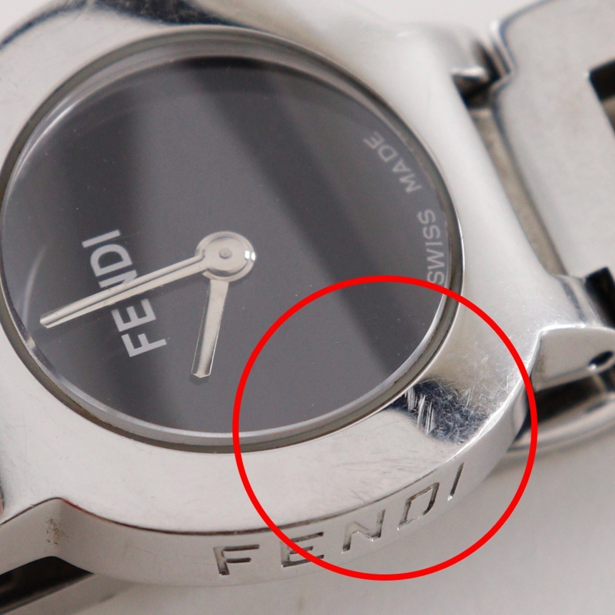 Fendi Olologi Women's Watch, 3050L Stainless Steel, Quartz, Analog, Black Dial — Good
