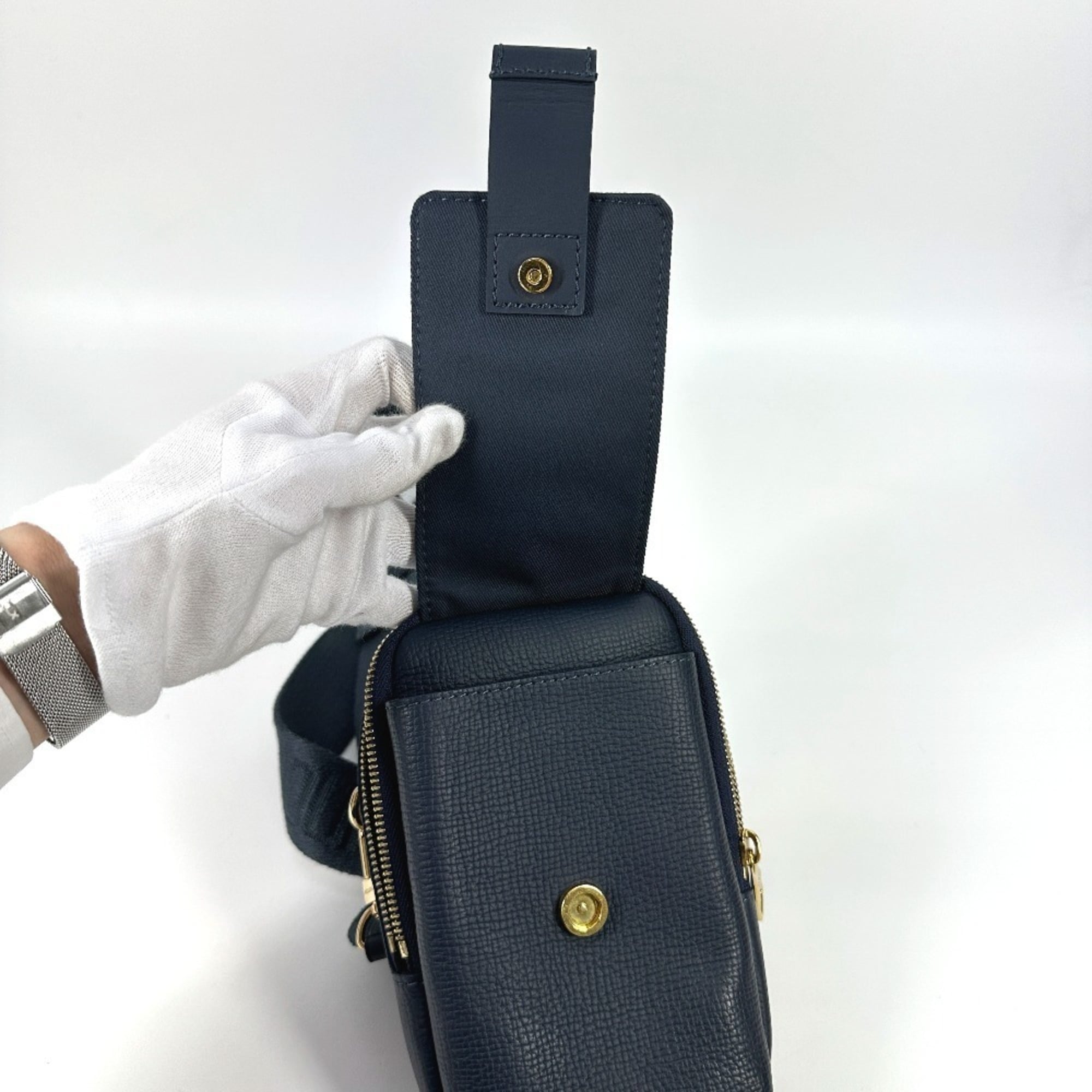 LOUIS VUITTON M81060 Monogram Denim NIGO Collaboration Double Phone Pouch Bag Pochette Crossbody Shoulder Leather Men's Women's Blue — Like New