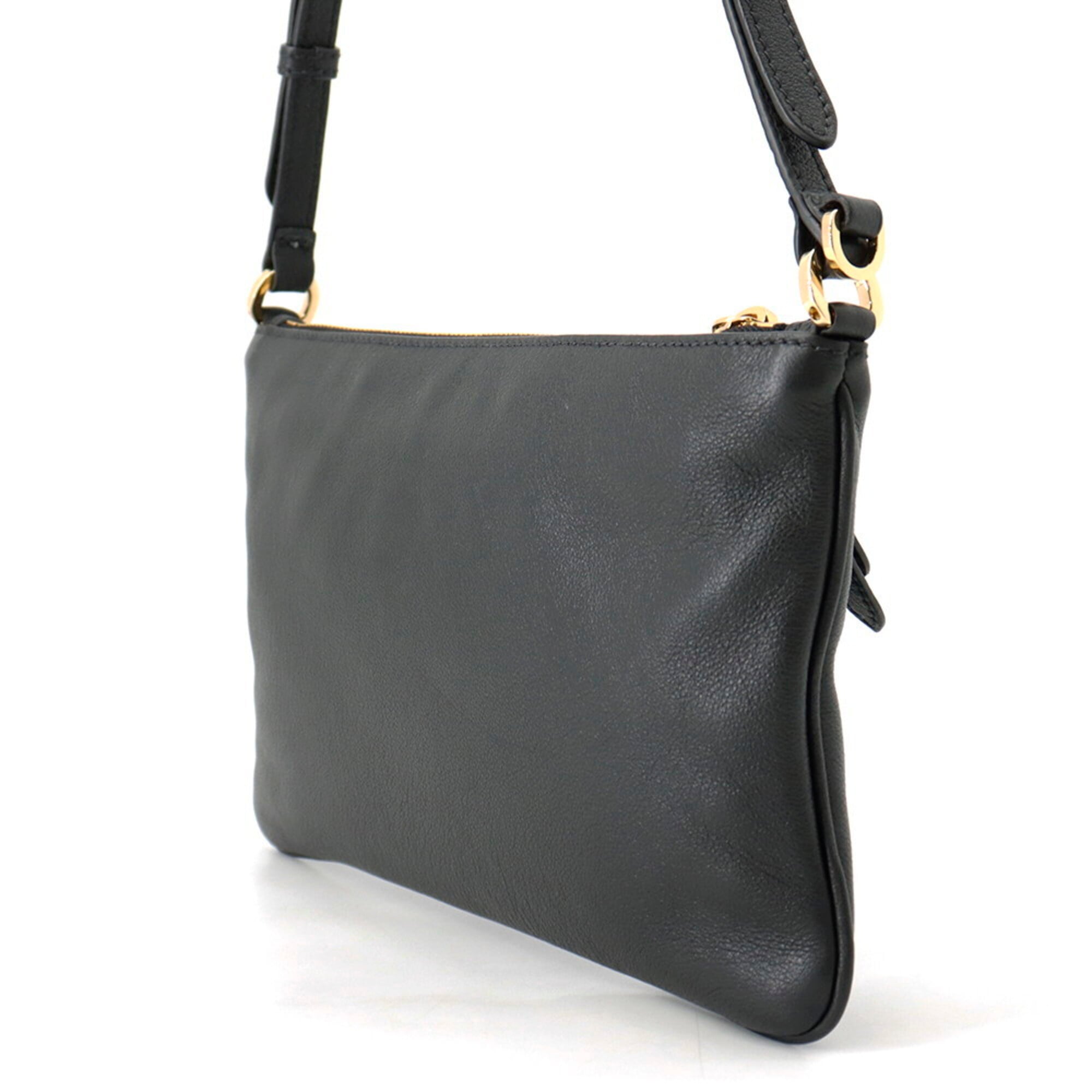 Prada Shoulder Bag Triangle Leather 1BC238 PRADA Handbag — Like New