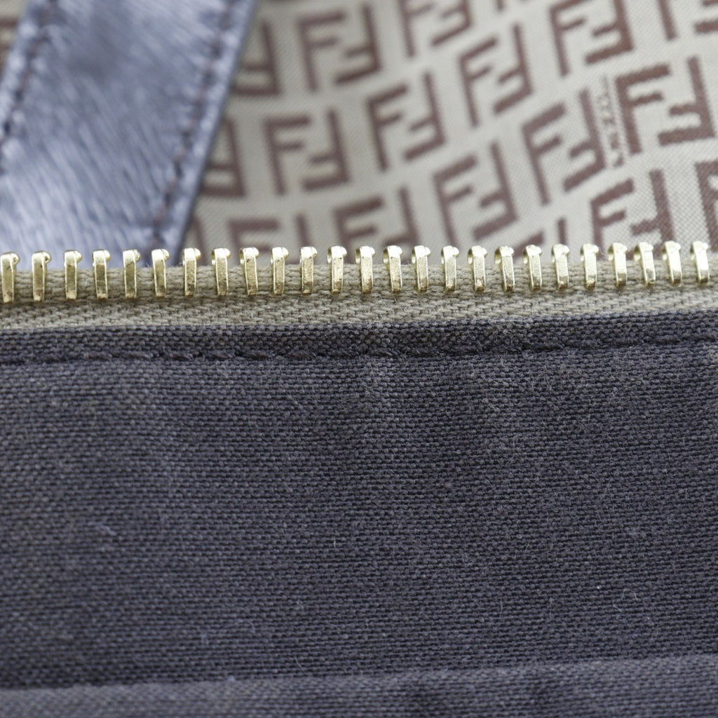 Fendi Micro Zucchini Tote Bag Nylon x Calf Brown Women's