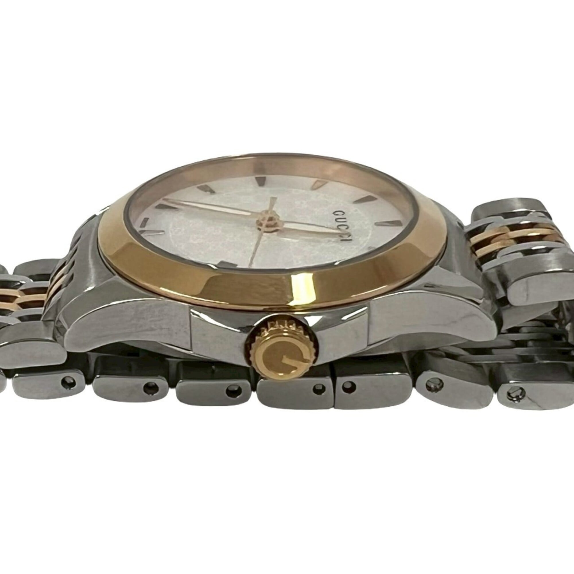GUCCI GG Logo Stainless Steel Quartz Wristwatch, Silver, 32380 — Good