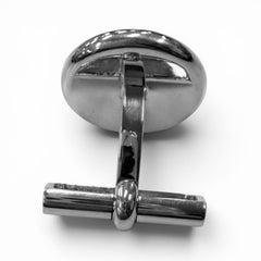 HERMES AG925 Sellier motif Clou de Selle cufflinks, silver, made in France, total weight 13.23g, men's, with box — Like New