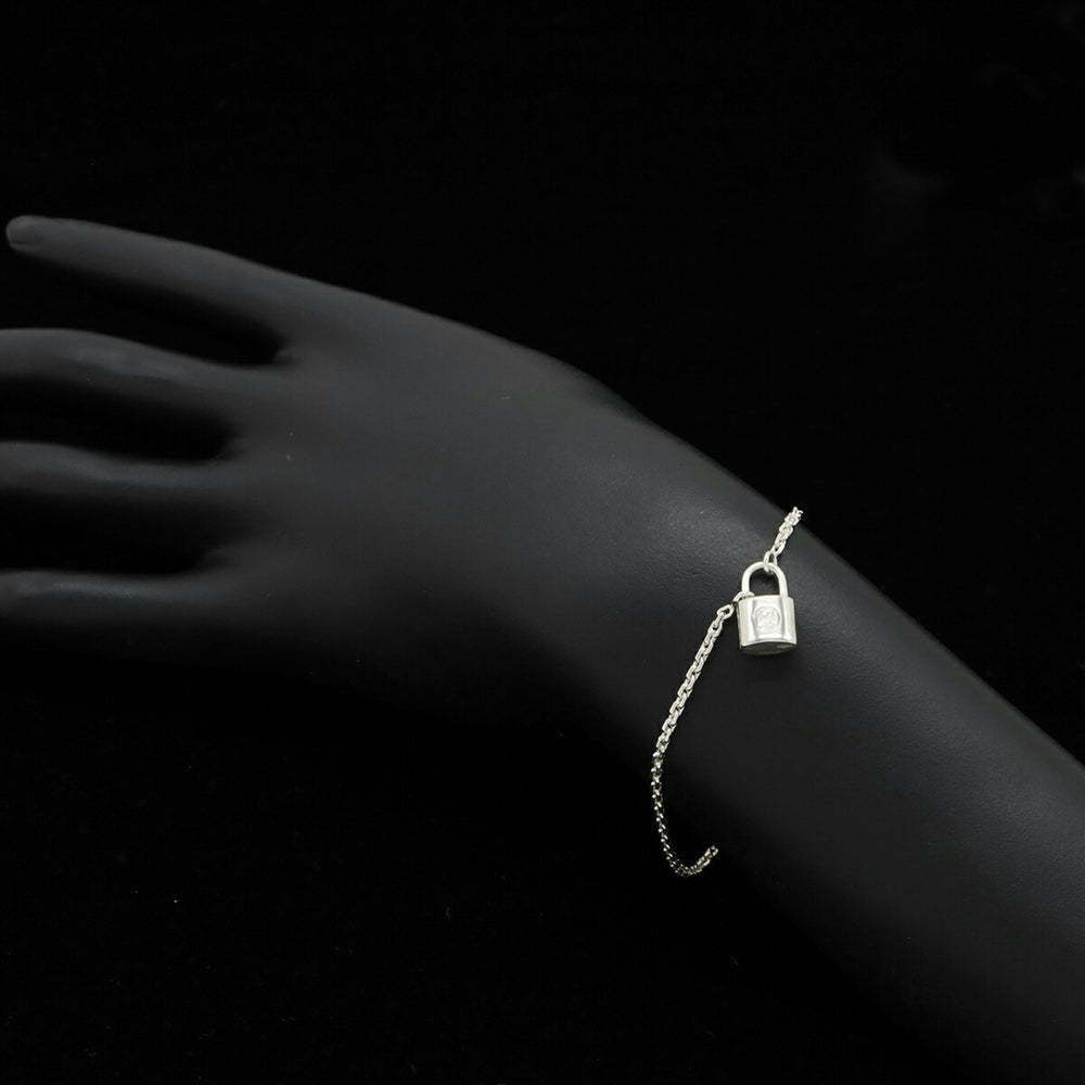 LOUIS VUITTON Louis Vuitton Bracelet Silver Lockit Padlock Cadena Ag925 SV925 Q95450 — Like New