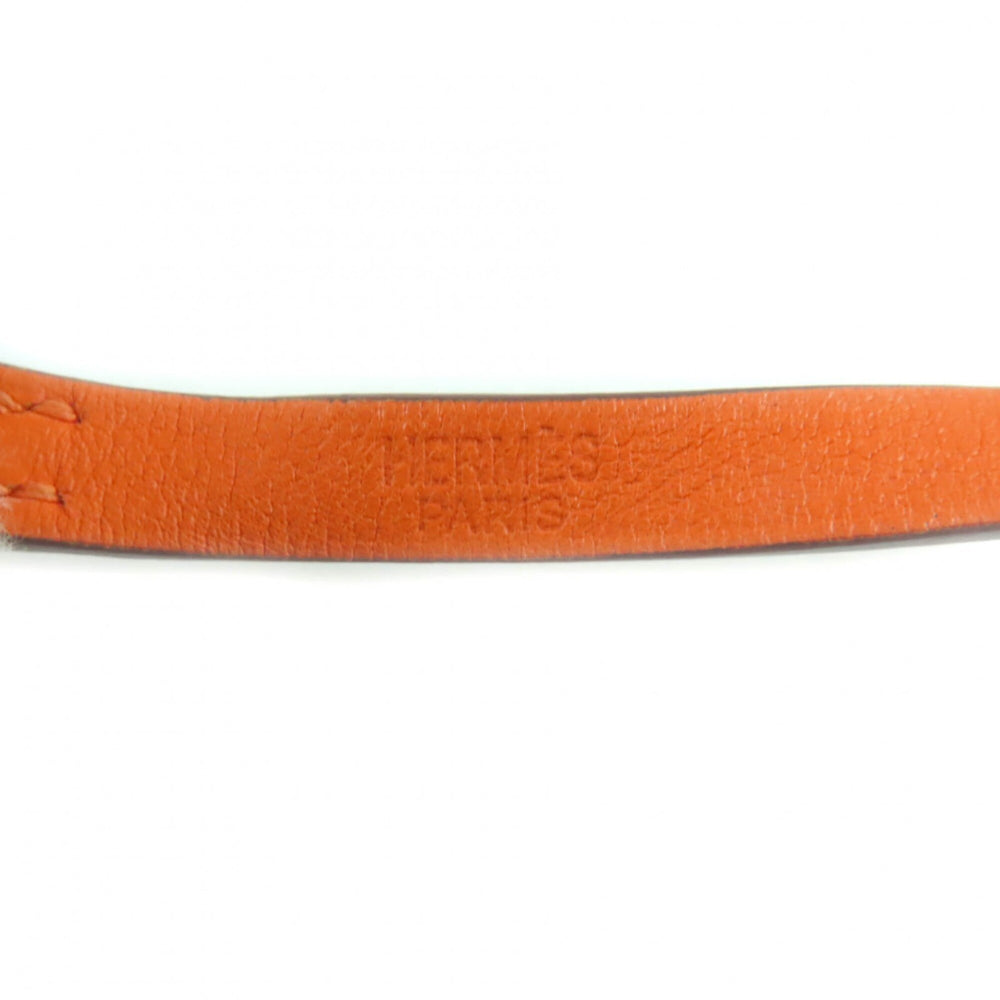 HERMES Be Api Double Tour Gold Orange Silver Hardware Triple Strand Leather Bracelet Z Stamp Comes with Box and Dust Bag Made in France Women's — Like New