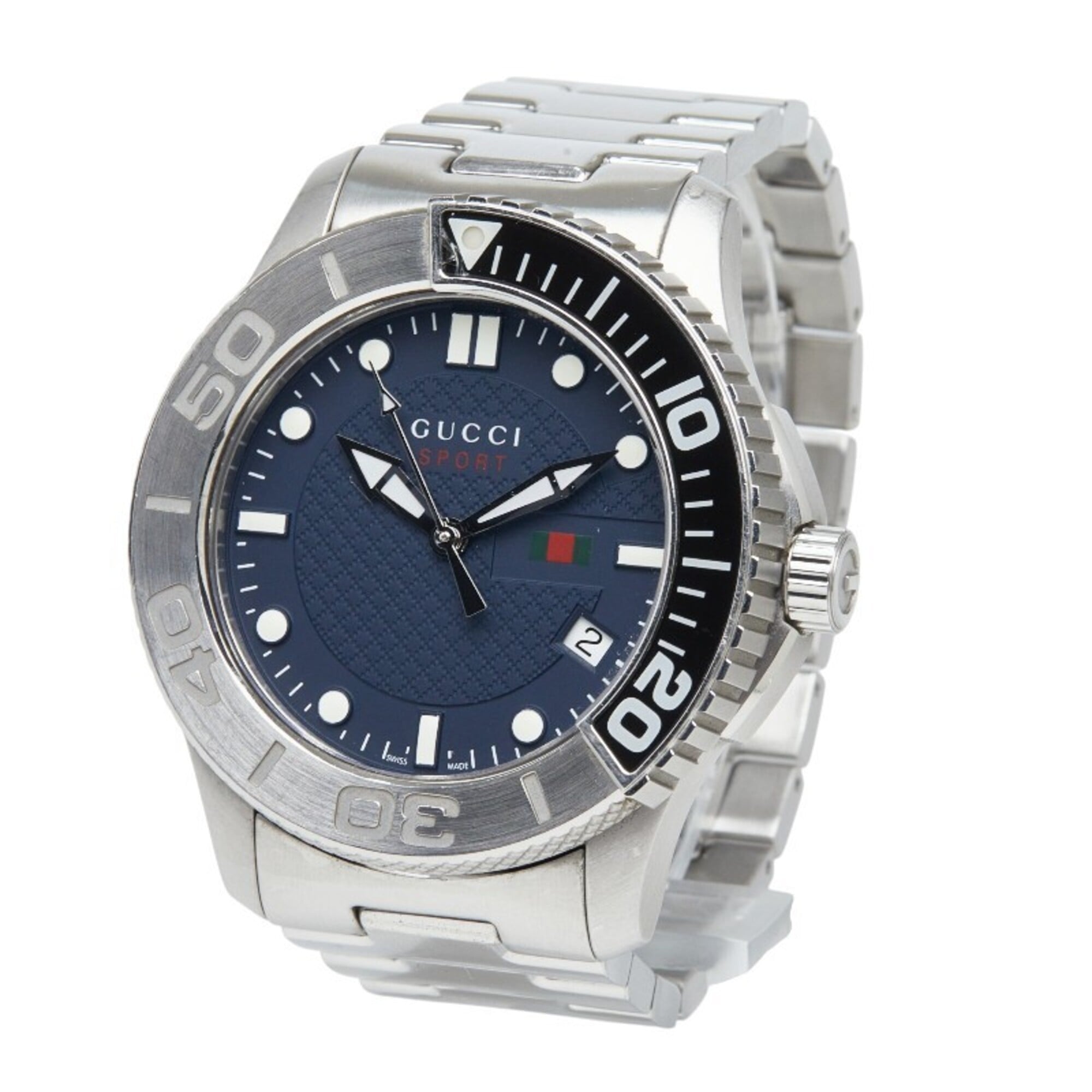 Gucci G-Timeless Sport Watch YA126253 Quartz Navy Dial Stainless Steel Men's GUCCI — Good