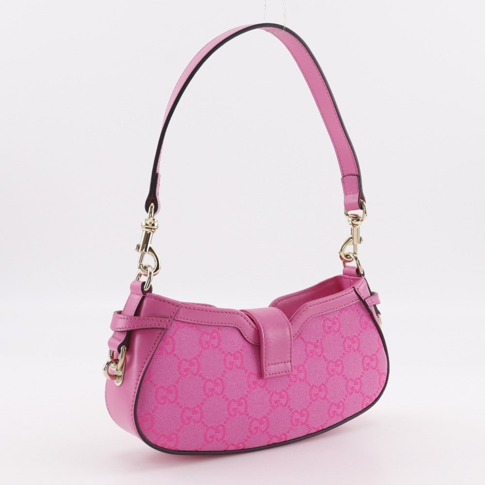 Gucci Moonside Mini Shoulder Bag 786035, GG Canvas, Pink, Zippered, Women's — Like New