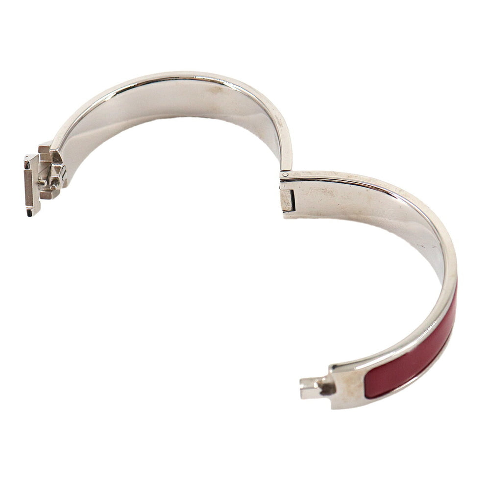 Hermes Clic H PM Bangle, Red and Silver — Like New