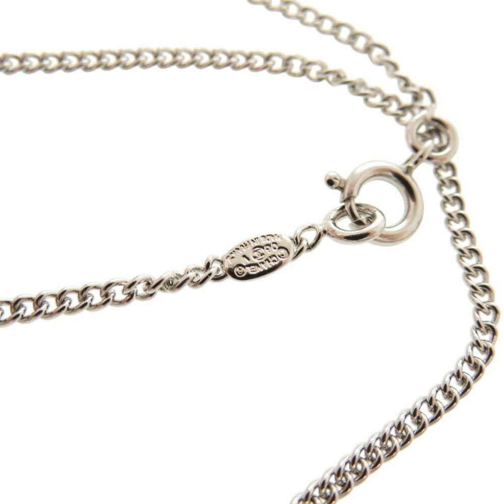 Like new Chanel Coco Mark A28942 Metal Rhinestone Silver Necklace 0460CHANEL — Like New