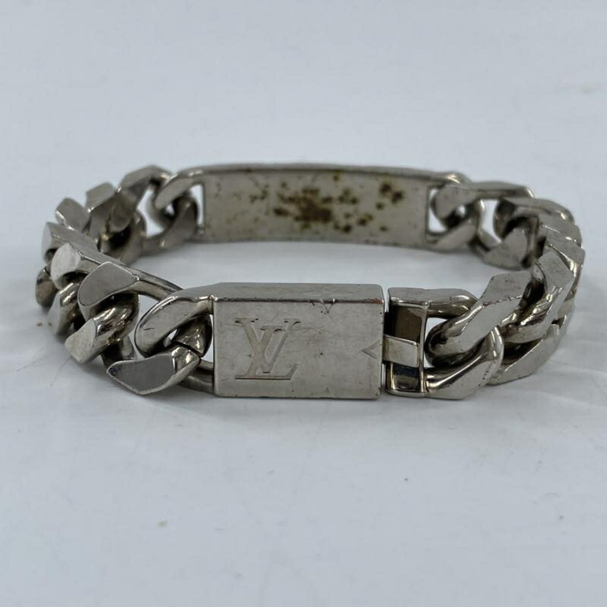 LOUIS VUITTON Chain Bracelet M62486 Monogram Silver Louis Vuitton