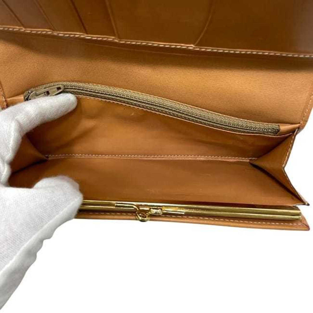 Celine bifold long wallet ec-24595 brown macadam with PVC leather clasp, size M/96. CELINE wallet, brown, for men and women.