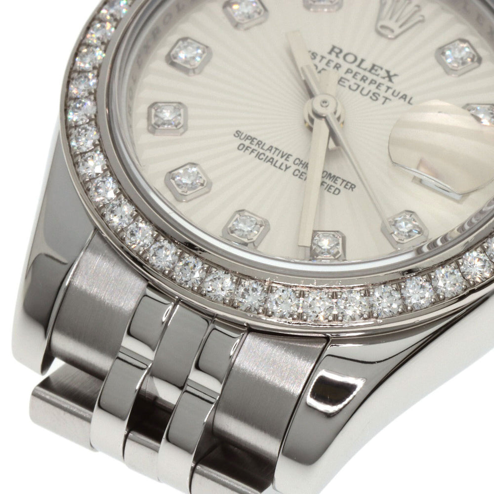 Rolex 179384G Datejust 10-Piece Diamond Bezel Watch in Stainless Steel/SS/18K White Gold with Diamonds, Women's — Good