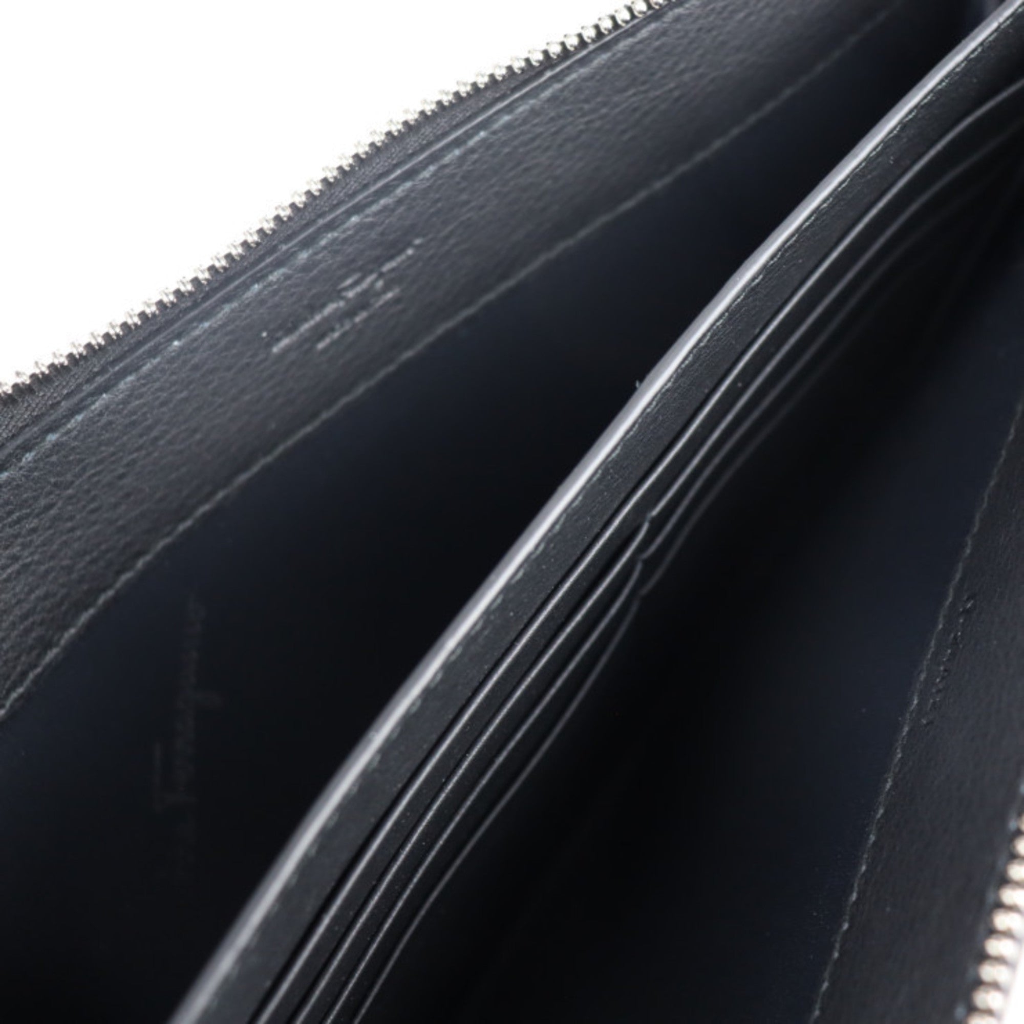 Salvatore Ferragamo studded clutch bag 24 A121 leather black — Like New