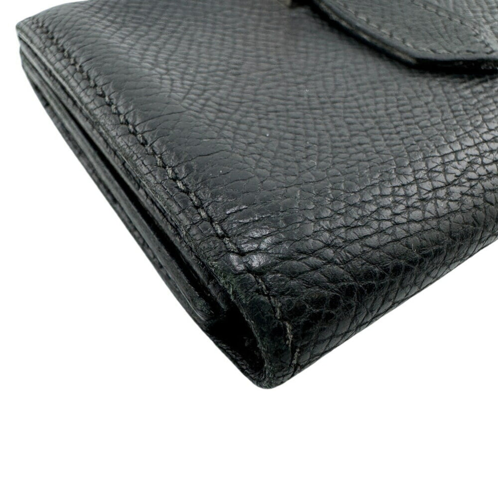 HERMES Bearn Card Case Wallet Black Unisex