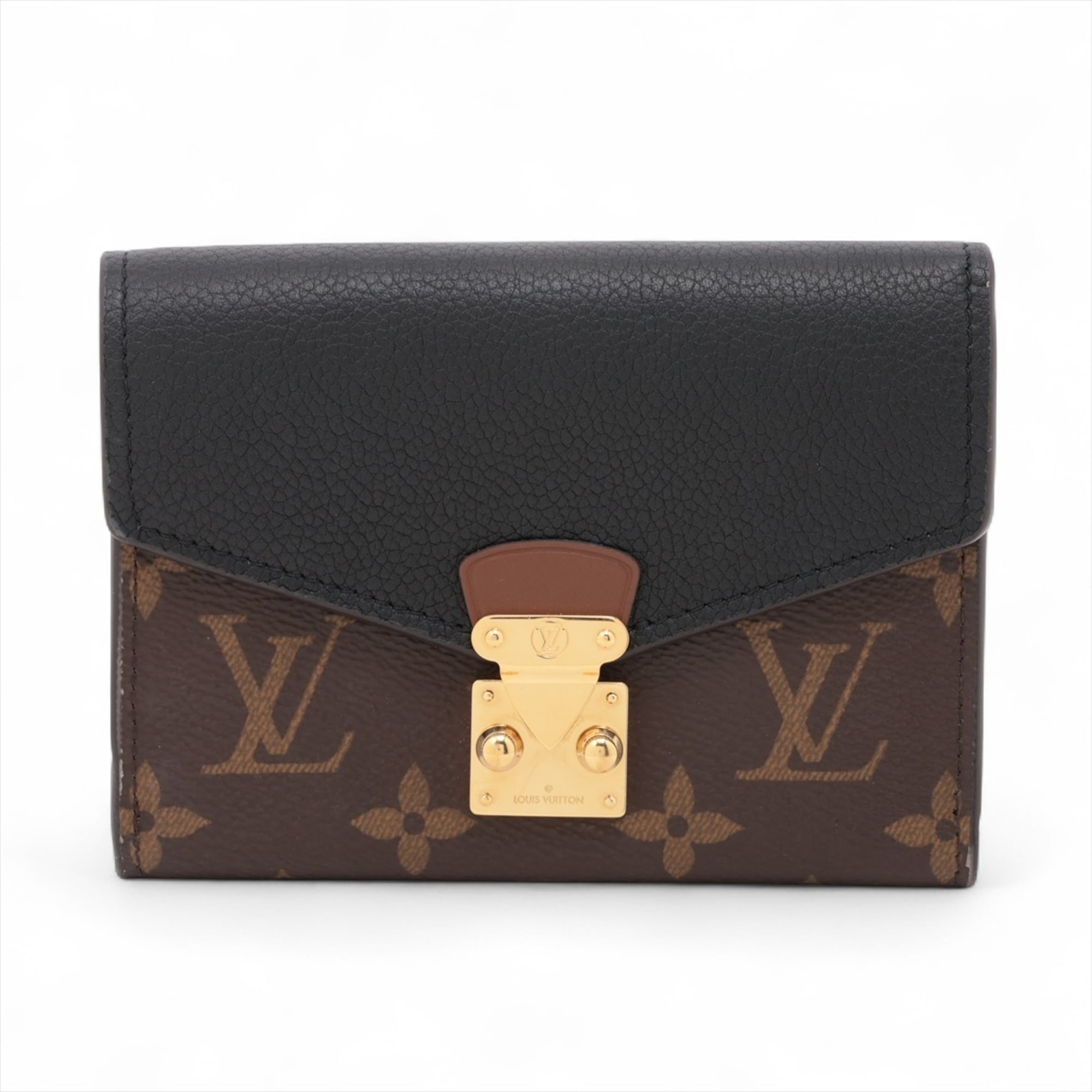 Louis Vuitton 2020 Monogram Portefeuille Pallas Compact Tri-fold Wallet in Black