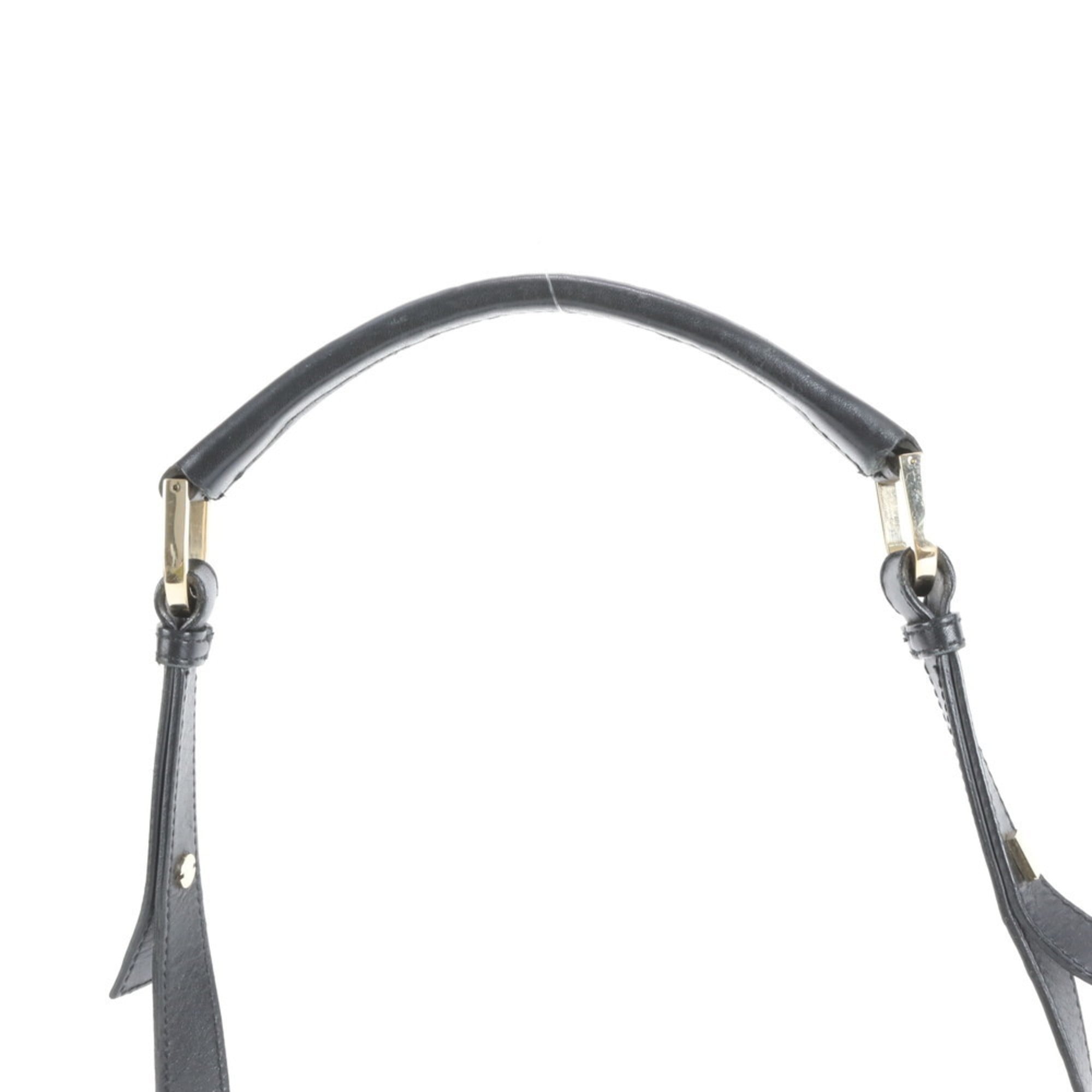 Gucci GG Canvas 001 4286 Leather Shoulder Bag/Handbag Black Women's