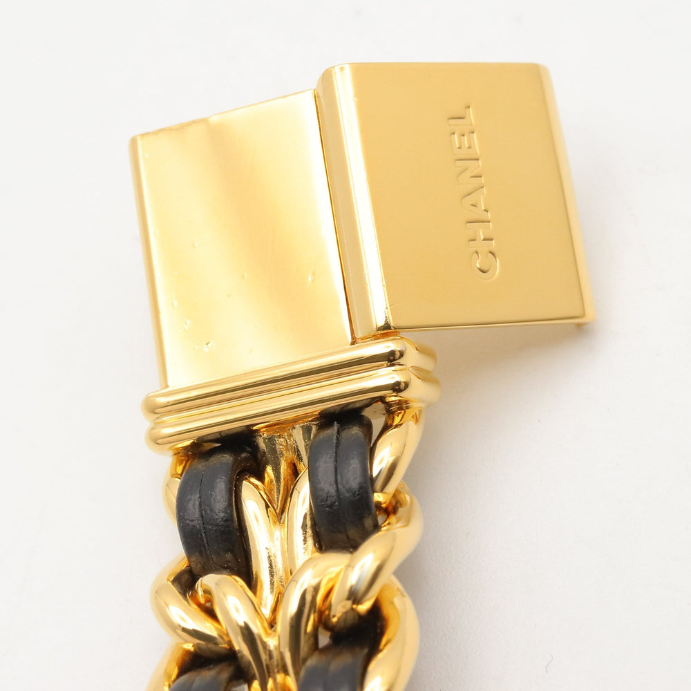 Chanel CHANEL Première M Watch, Gold Plated Leather, Women's, Black, H0001 — Very Good