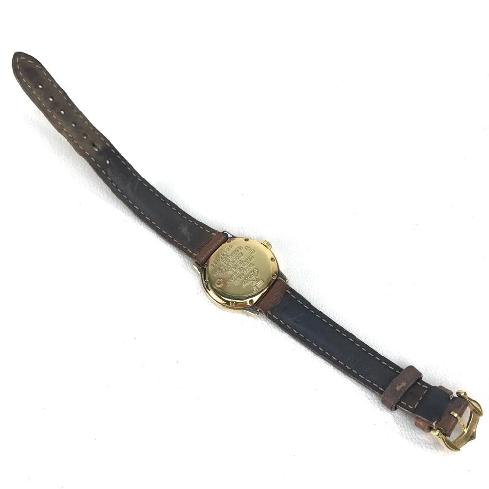 CARTIER 1801 Mastrond Vermeil Watch SV925 Leather Strap Women's Gold E-210908-30 — Good