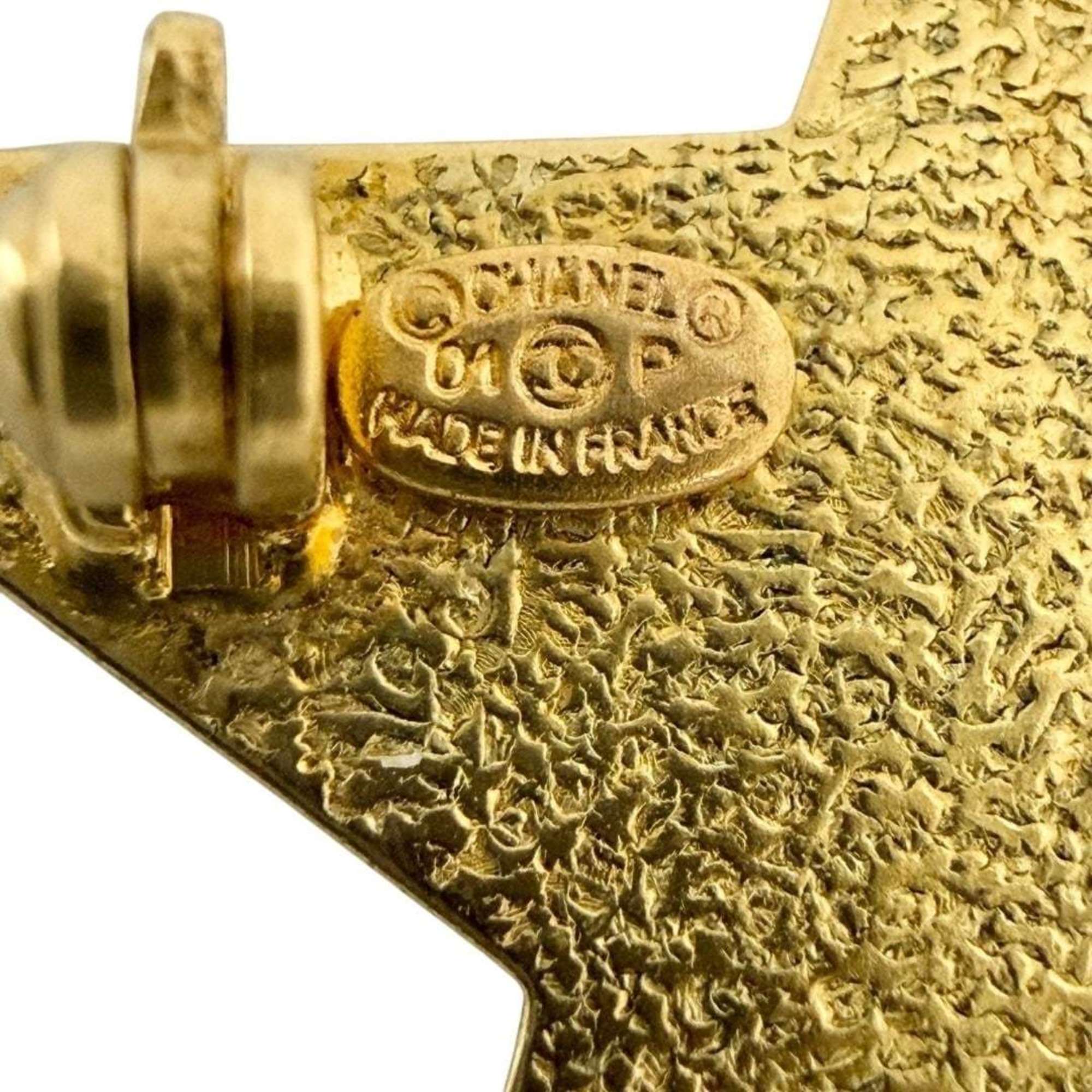 Chanel Women's Coco Mark Pin Brooch Badge Black Star 2001