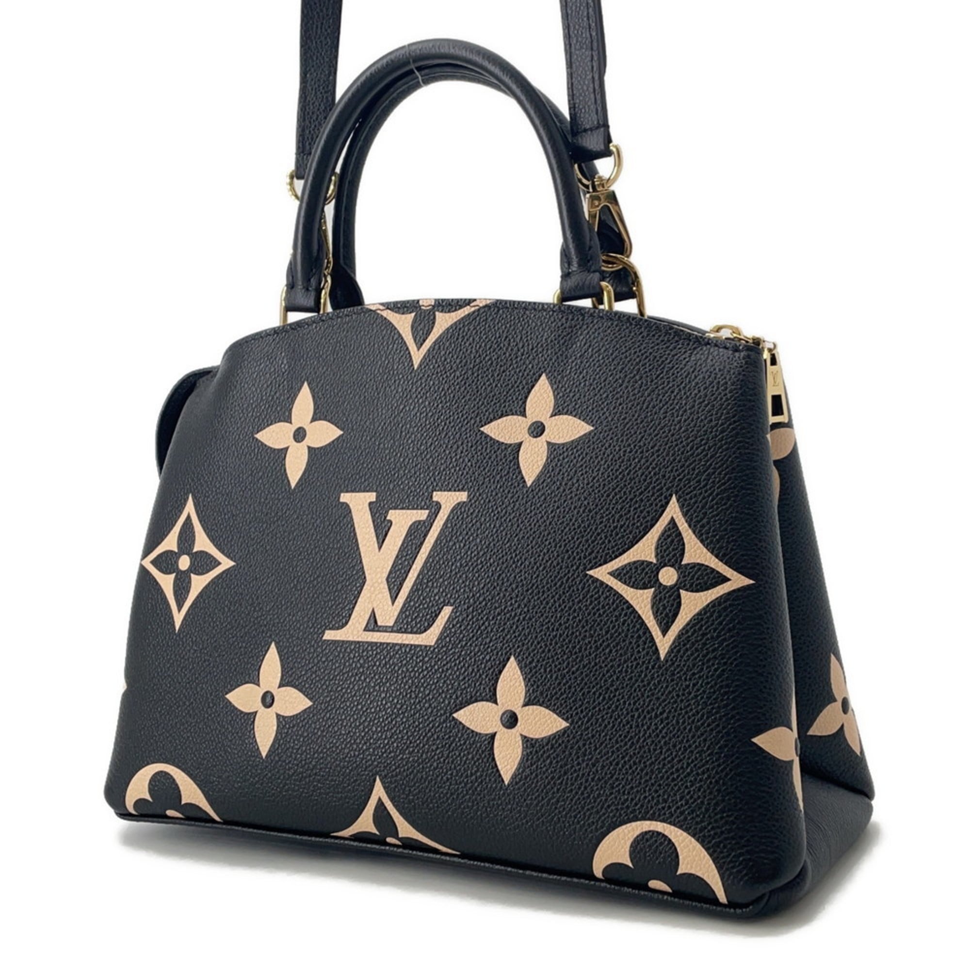 Louis Vuitton Two-Tone Monogram Empreinte Petit Palais PM Handbag M58913 Black 2-Way