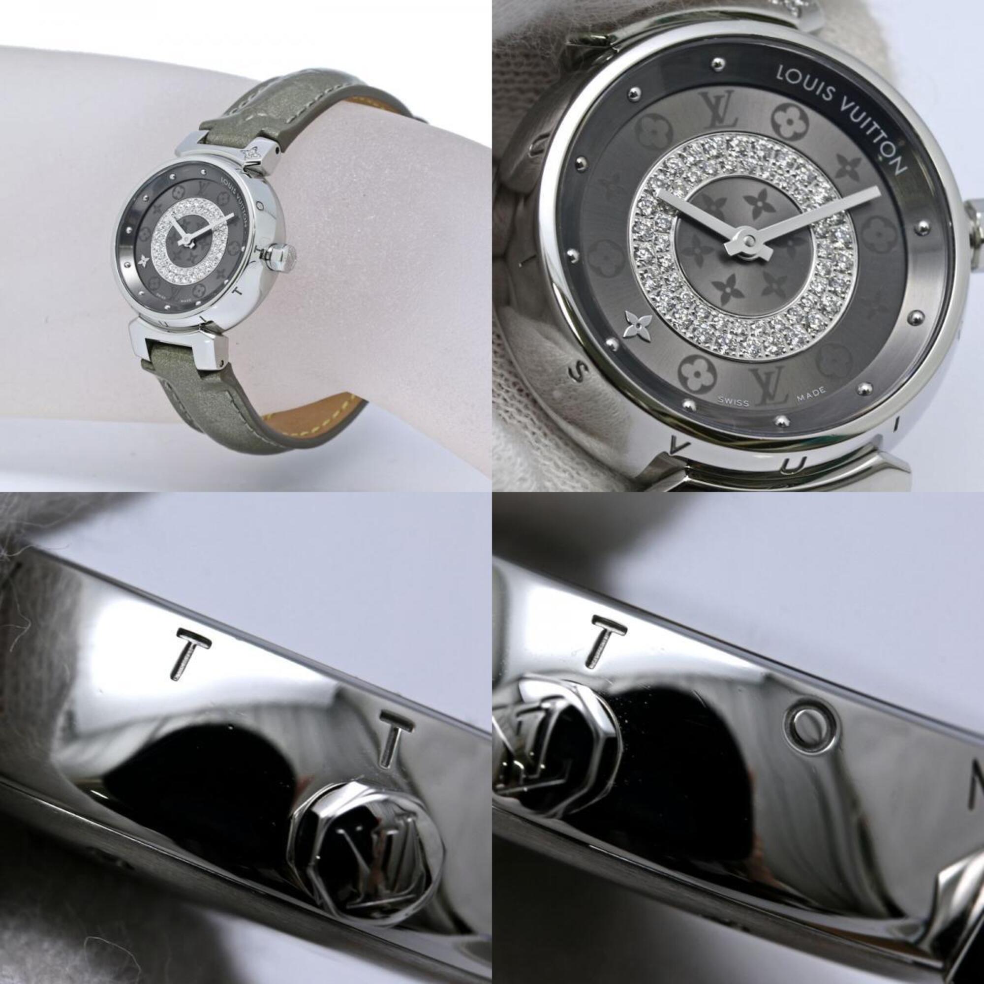 LOUIS VUITTON Tambour Disc PM Diamond Q12MU0 Women's Watch 40564 — Very Good