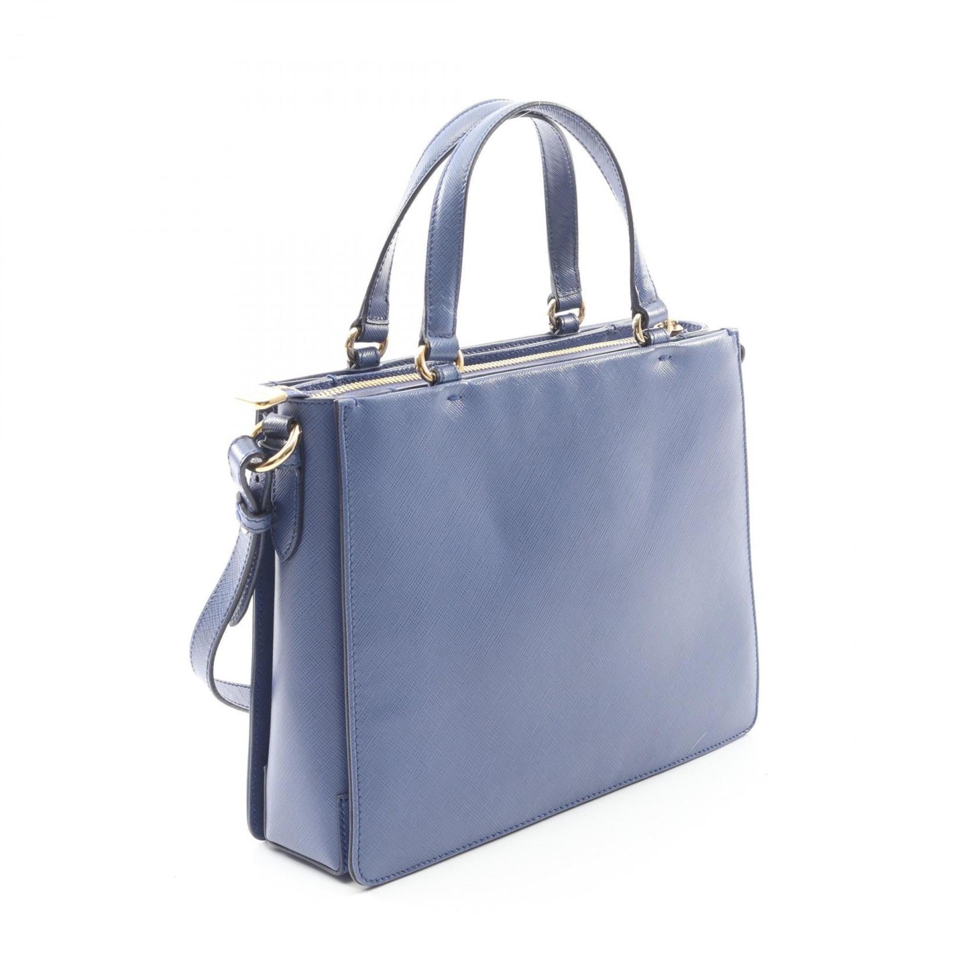 Salvatore Ferragamo Vara Ribbon Handbag, Leather, Women's, Blue, AB-21 E298