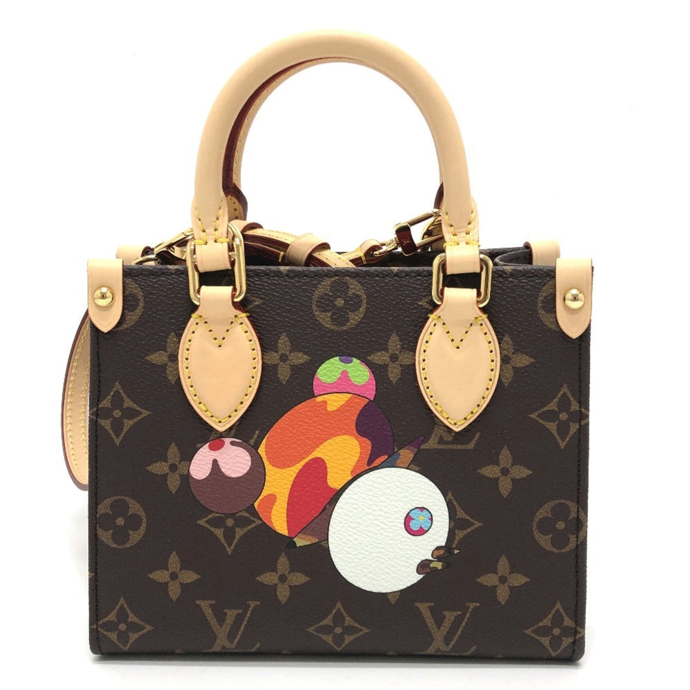 LOUIS VUITTON M13668 LV x TM On the Go BB Takashi Murakami Panda 2WAY Bag Shoulder Handbag Crossbody Monogram Canvas Women's Brown — New