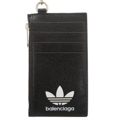 Balenciaga x Adidas Collaboration Trefoil 721894 Leather Black Shoulder Wallet 1288BALENCIAGA — New - Store Return