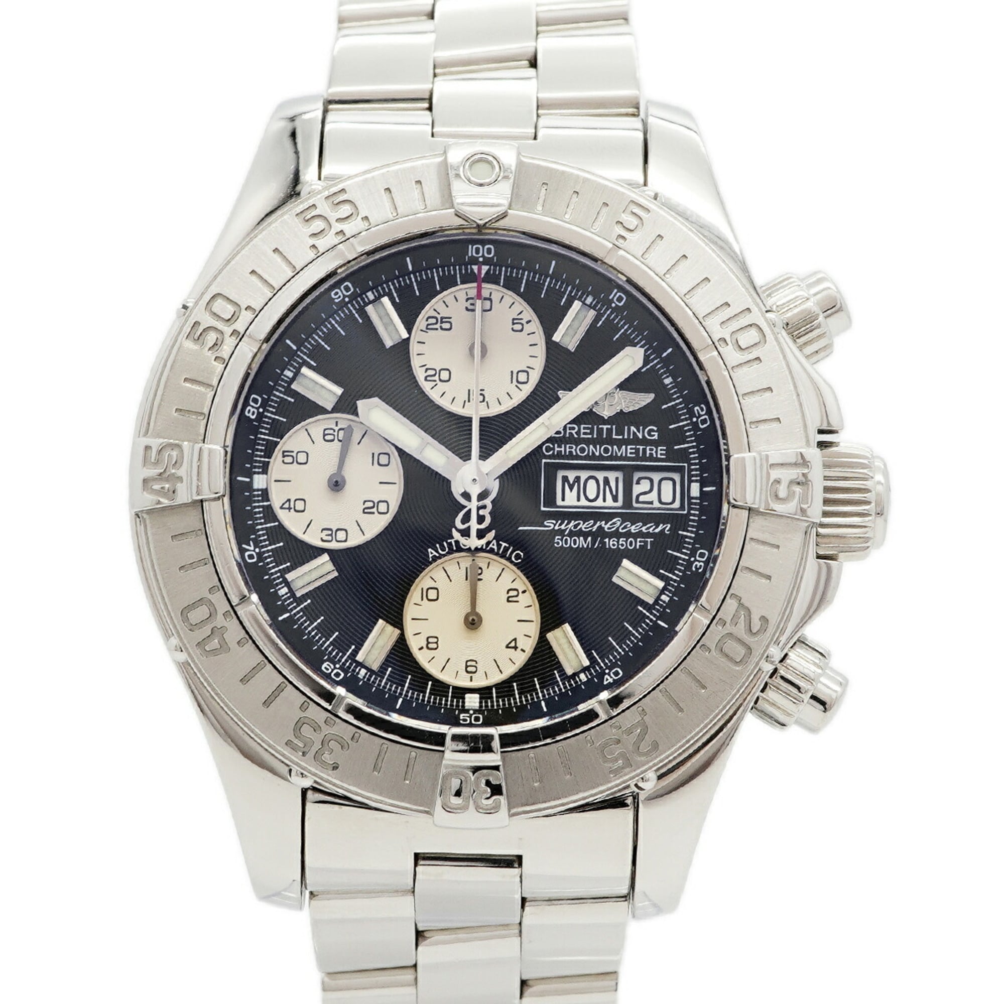 Breitling Superocean Day-Date A13340 Black Dial Men's Watch — Good