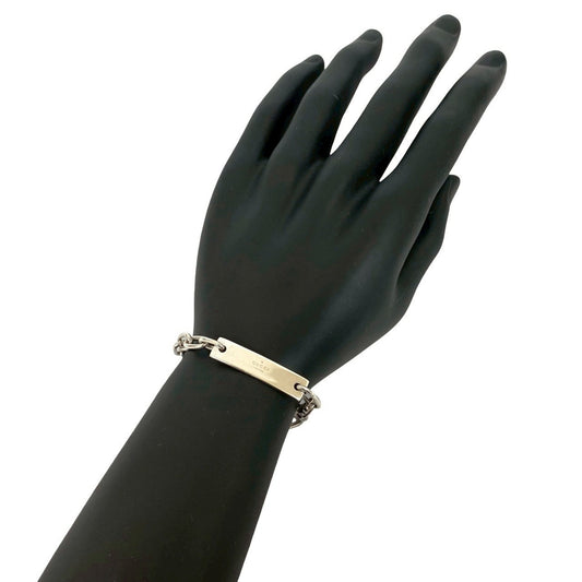 GUCCI ID Plate Logo Silver 925 Chain Bracelet/Bangle for Men and Women 44932