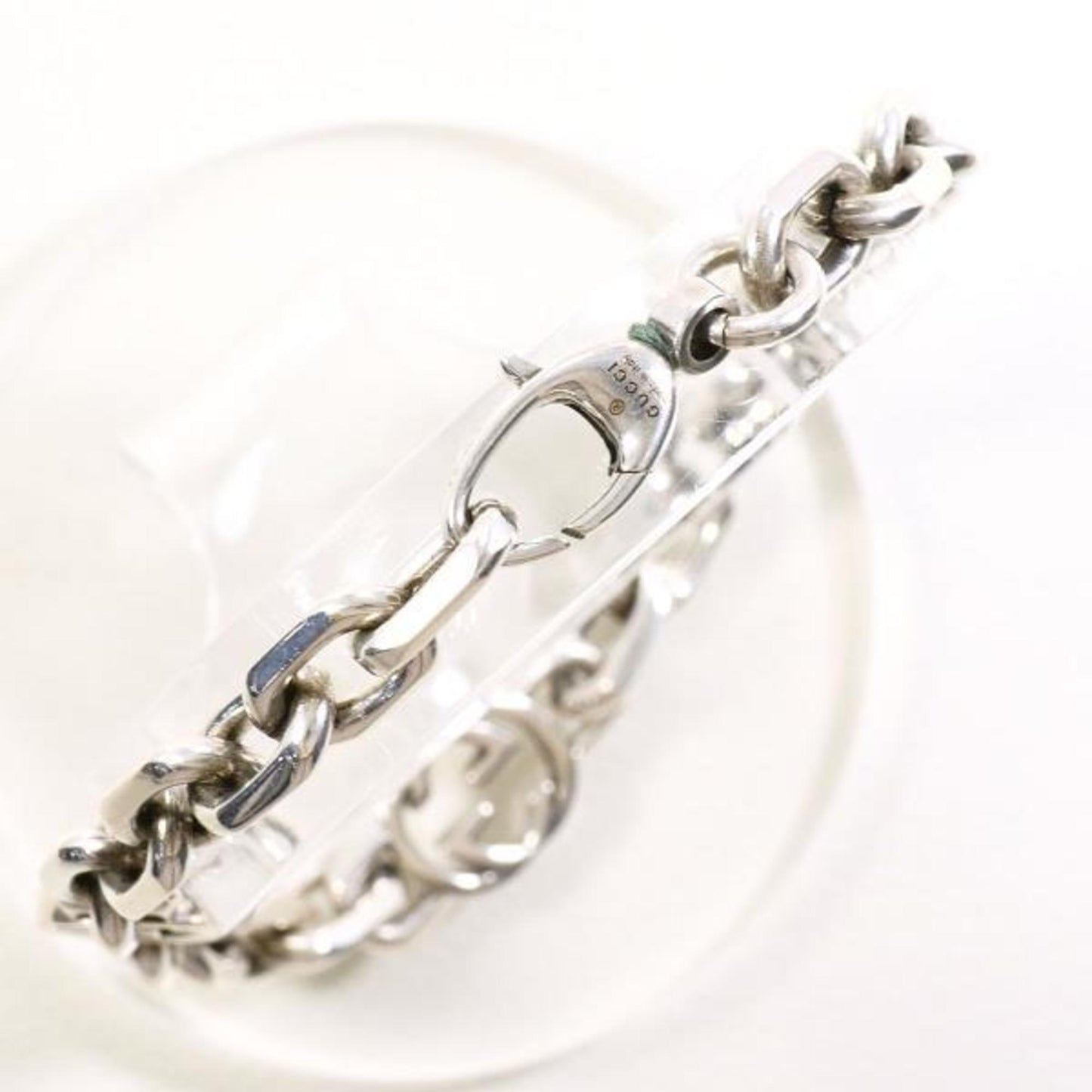 Gucci Interlocking Silver Bracelet, Box and Bag, Total Weight: Approx. 20.0g, 19.5cm