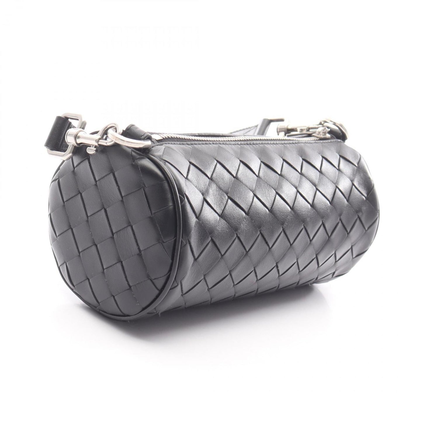 Bottega Veneta Intrecciato Barrel Shoulder Bag, Leather, Men's, Black, 777391