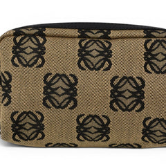 Loewe pouch, canvas Anagram design, beige, black — Like New