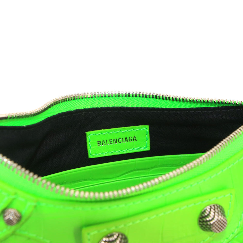 Balenciaga Le Cagole Mini 2-way Hand/Shoulder Handbag, Leather, Green, 695814 — New - Store Return