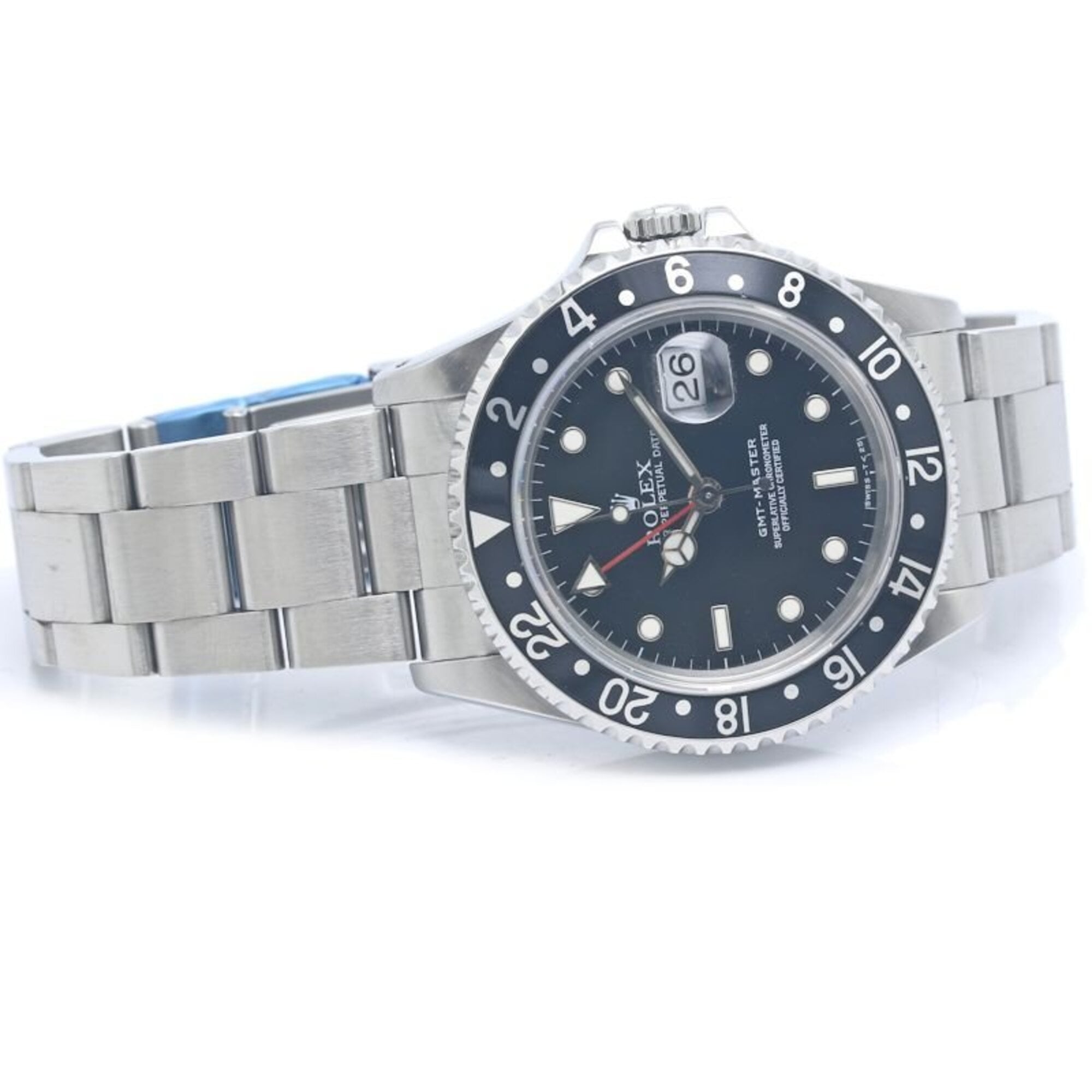 ROLEX GMT-Master II Single Buckle 16700 All Tritium Men's Watch SS 40372 — Very Good