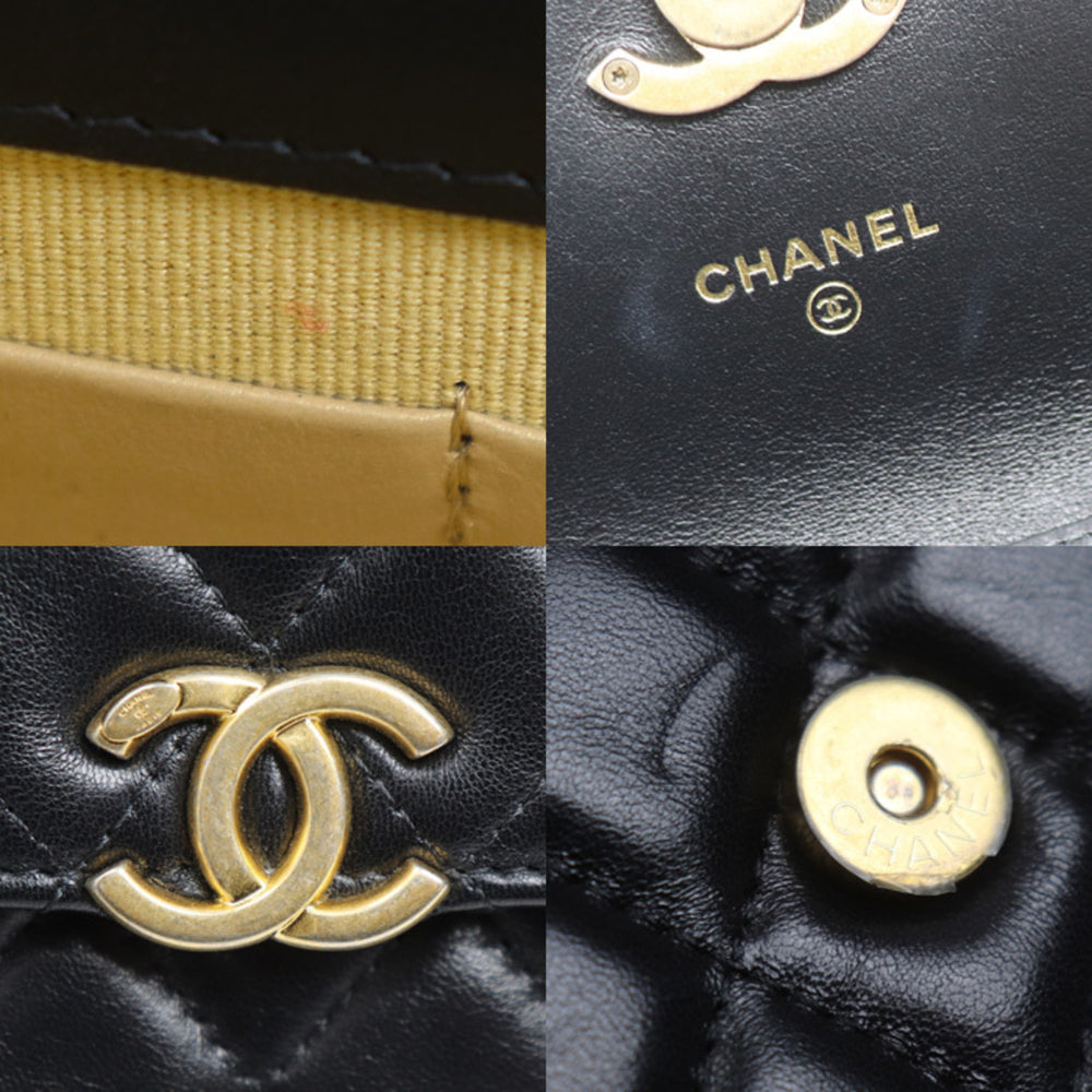CHANEL Matelasse Flap Phone Holder Shoulder Bag, Black, AP3106, Women's — Like New