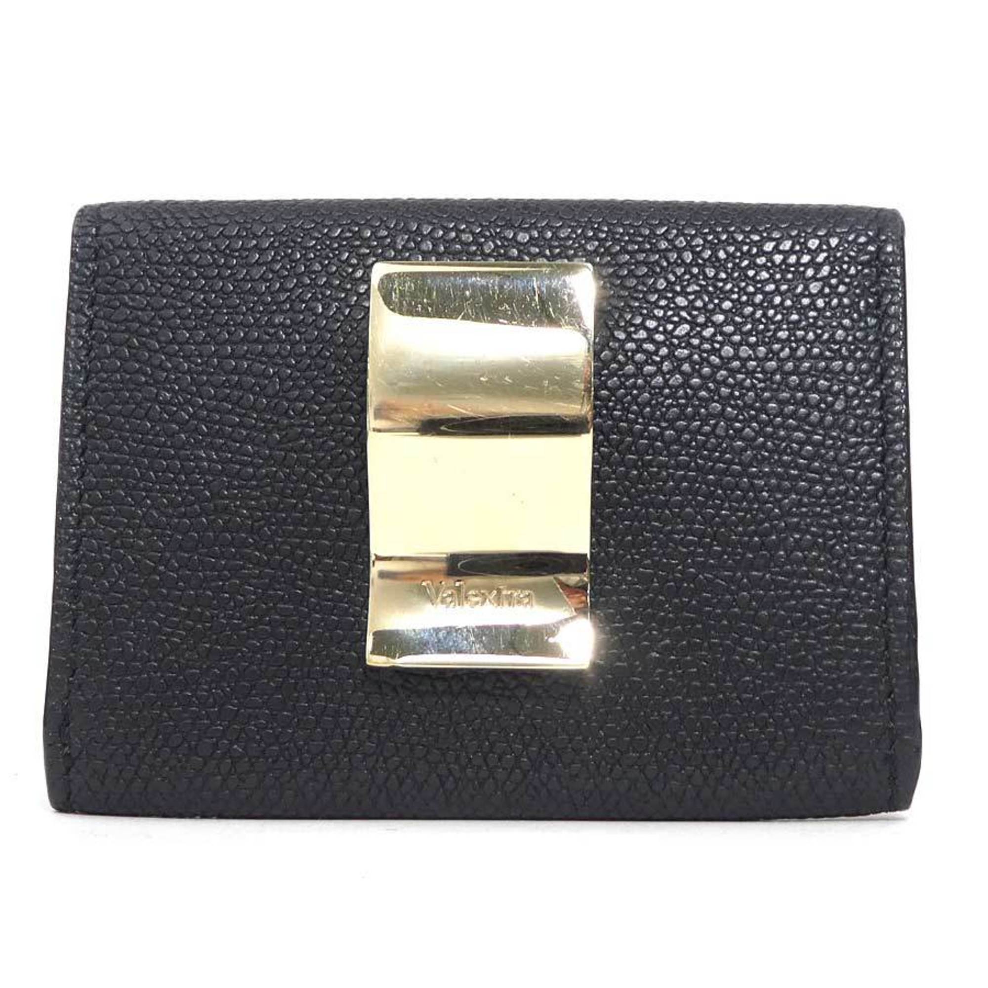 Valextra Men's Black Leather Wallet/Coin Case (h31566g)