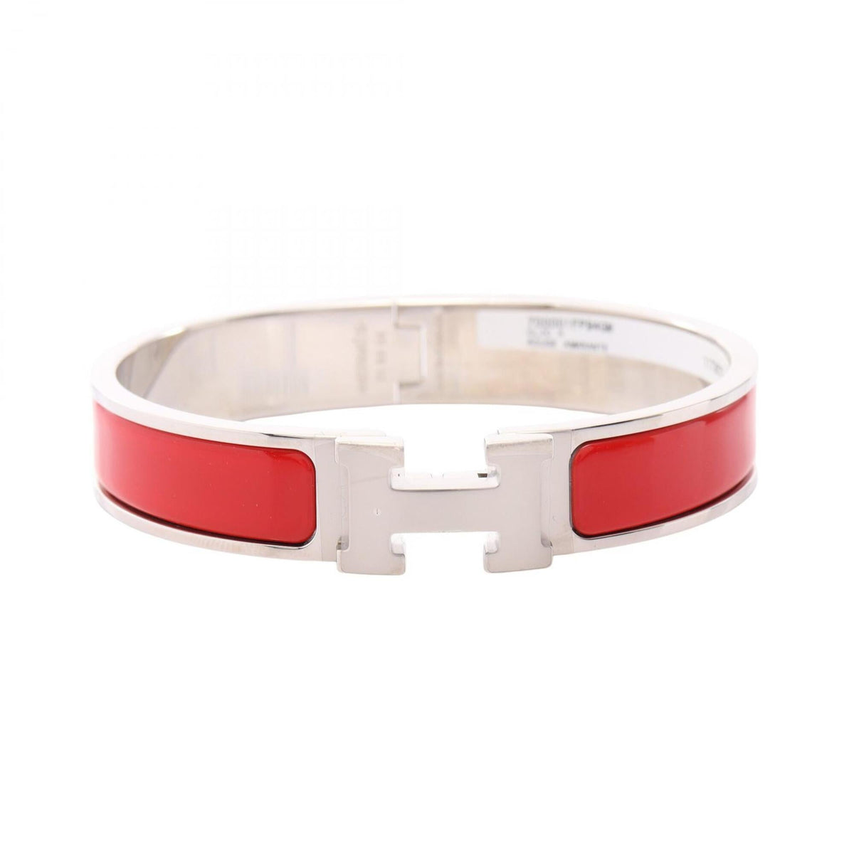 Hermes HERMES Clic Clac PM Bangle Accessory Stainless Steel Enamel Women's Silver/Red — New - Store Return