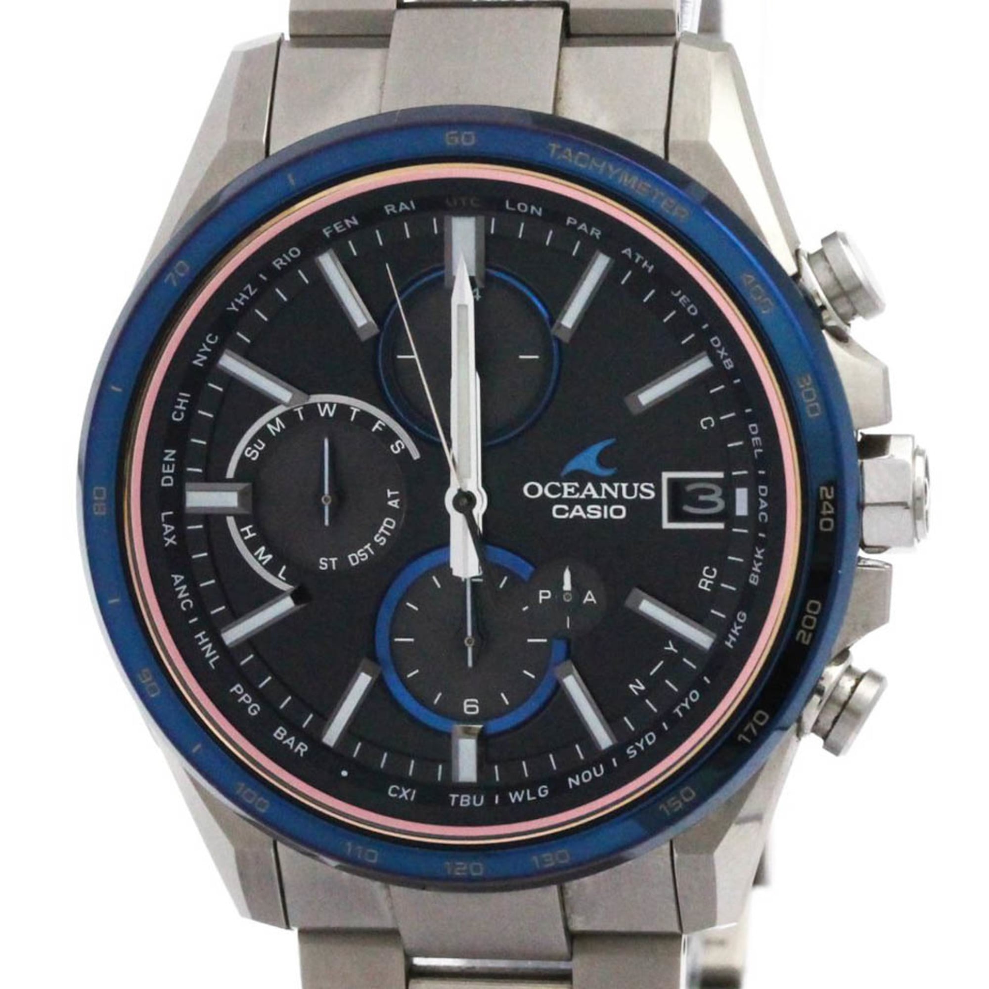 CASIO Oceanus Radio Wave Control Solar Titanium Mens Watch OCW-T4000D-1AJF — Very Good
