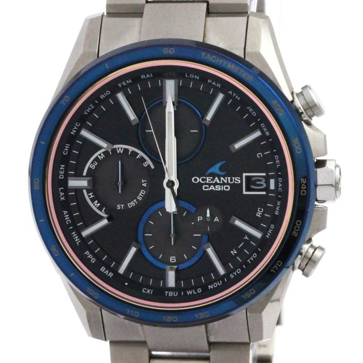 CASIO Oceanus Radio Wave Control Solar Titanium Mens Watch OCW-T4000D-1AJF — Very Good