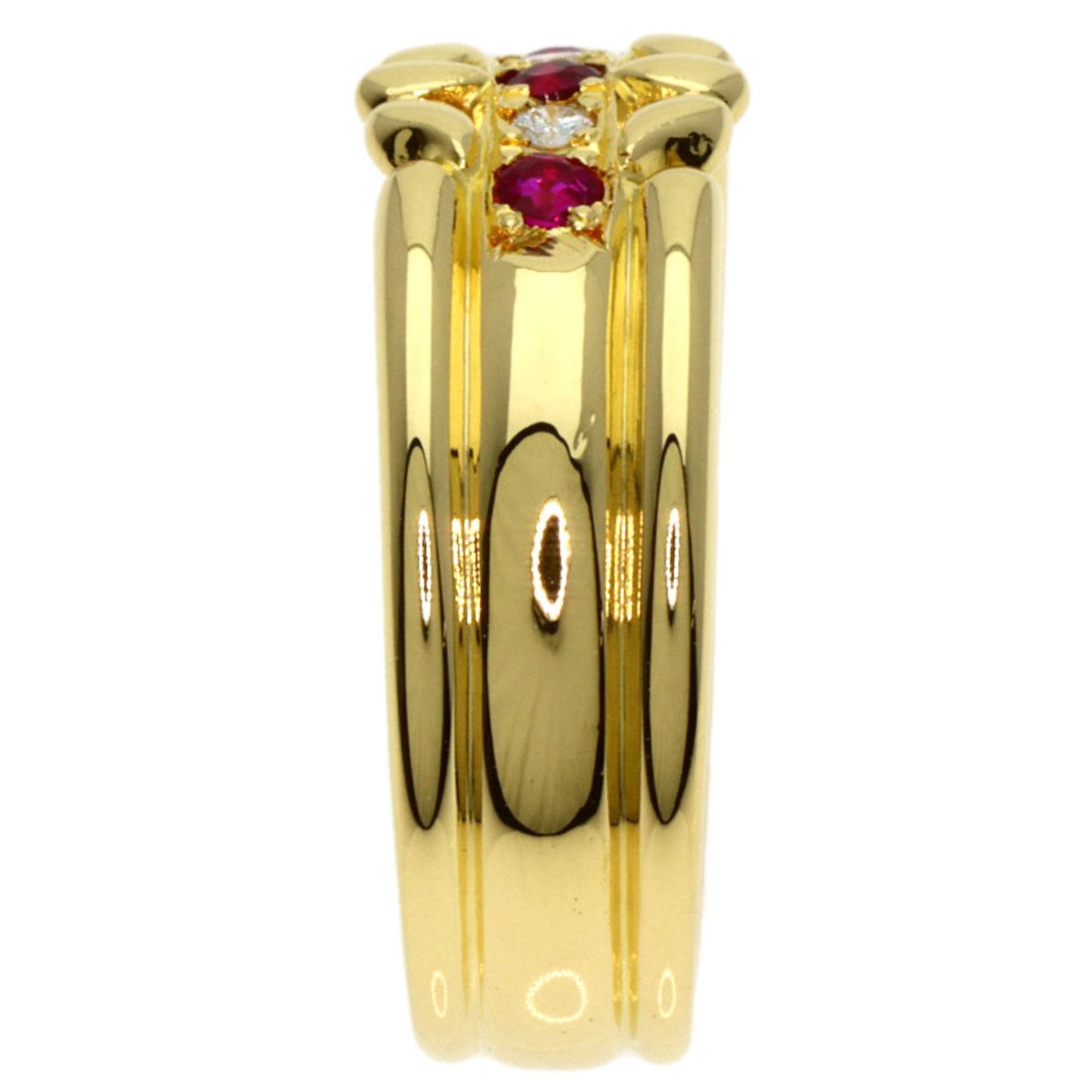 Burberry Ruby and Diamond Ring in 18K Yellow Gold for Women