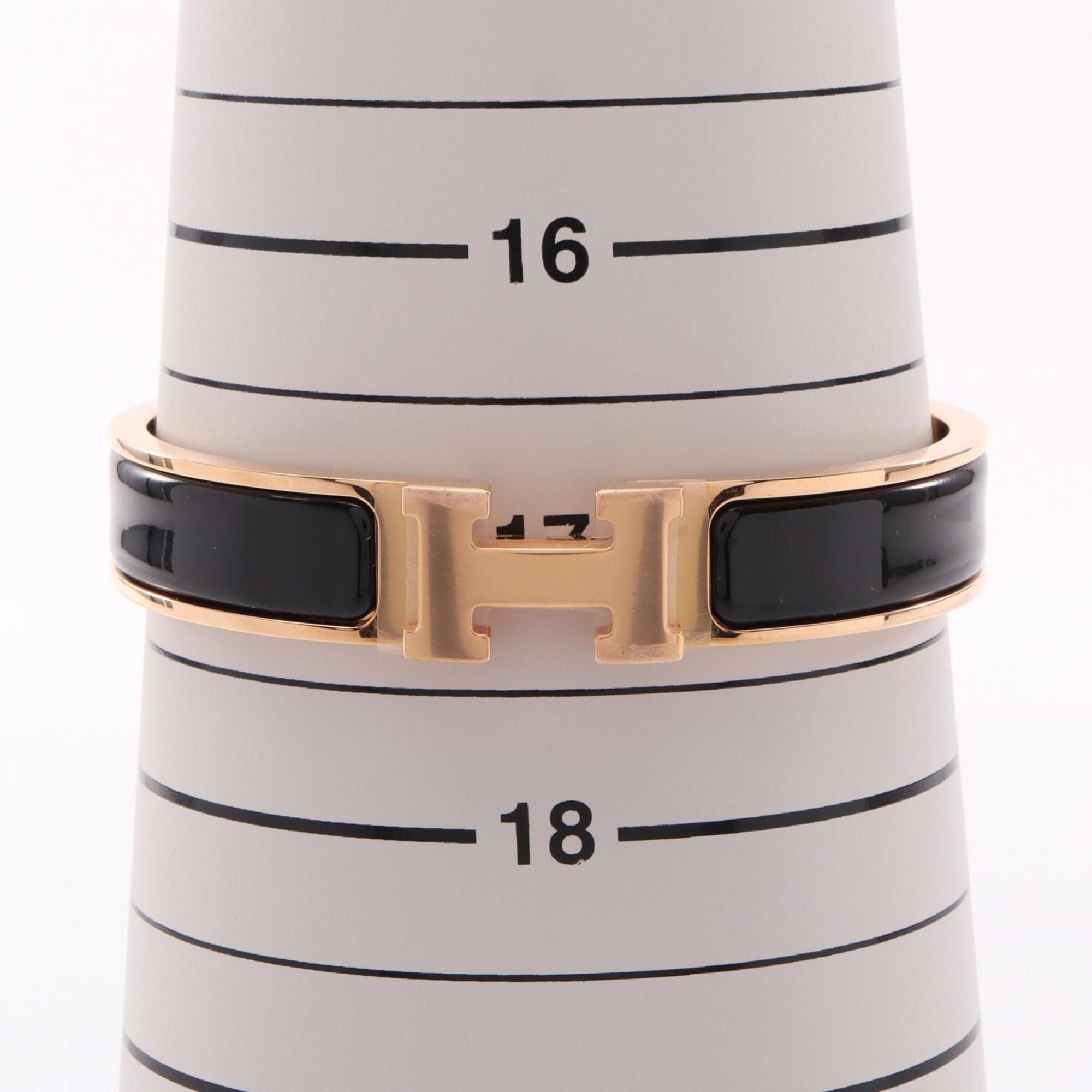 Hermes Click H Bracelet, Gold Plated (GP), Women's, Black/Gold Tone — New - Store Return