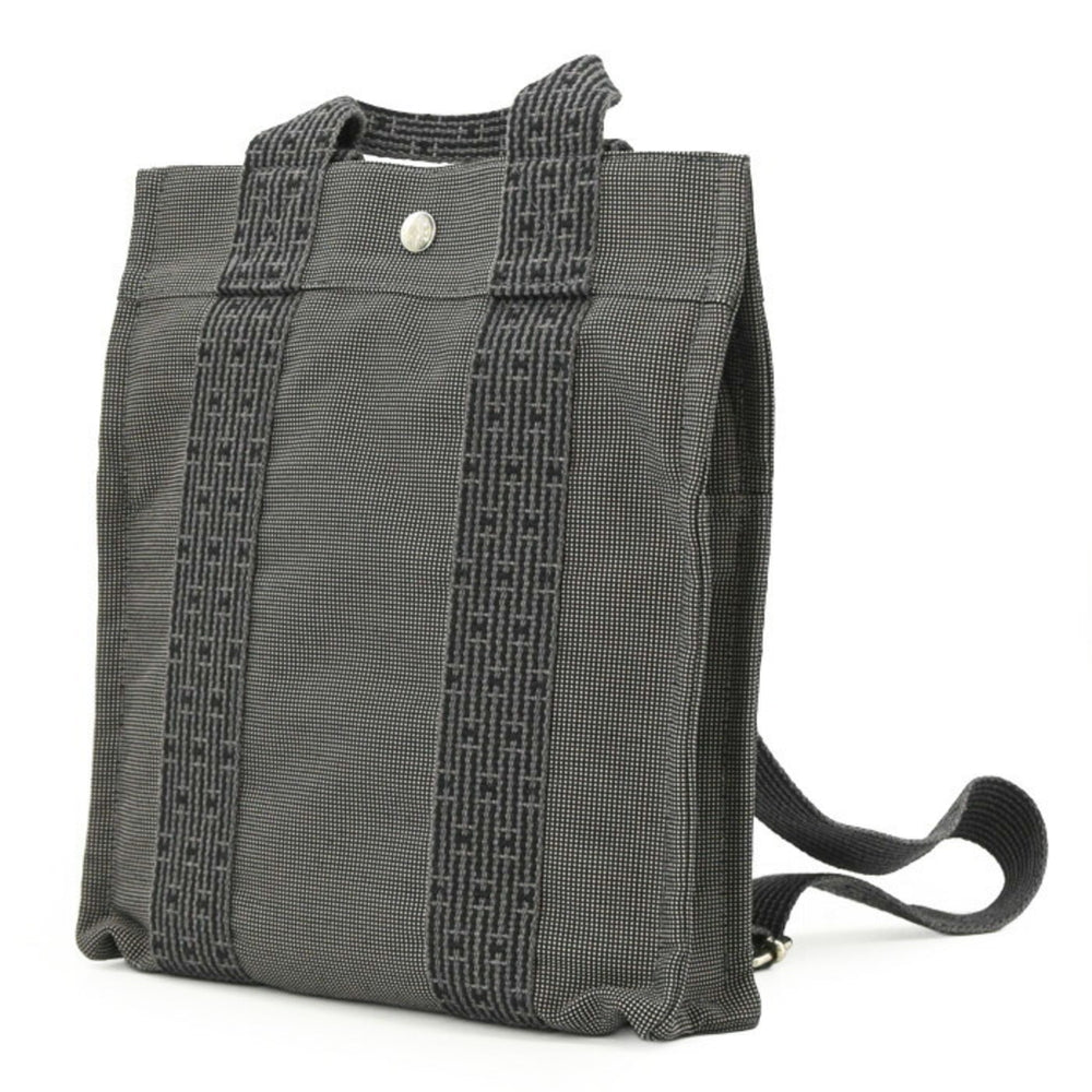 HERMES Hermes Herline Ad PM Canvas Tote Bag Backpack for Men and Women, Gray/Black — Like New