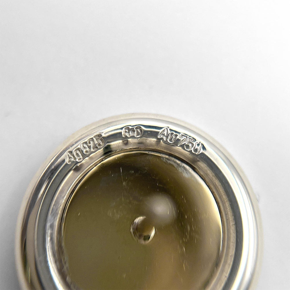 HERMES Clou de Selle Sellier Stud Earrings, Combination Sterling Silver (SV925) and 18K 750 Gold, Men's Women's — Like New