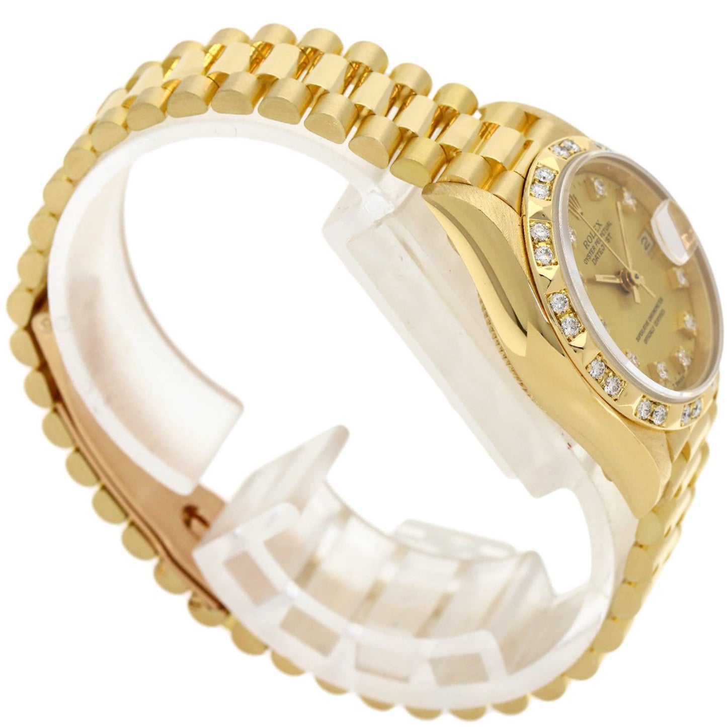 Rolex 69258G Datejust 10P Diamond Bezel Watch in 18K Yellow Gold/18KYG/Diamond Women's