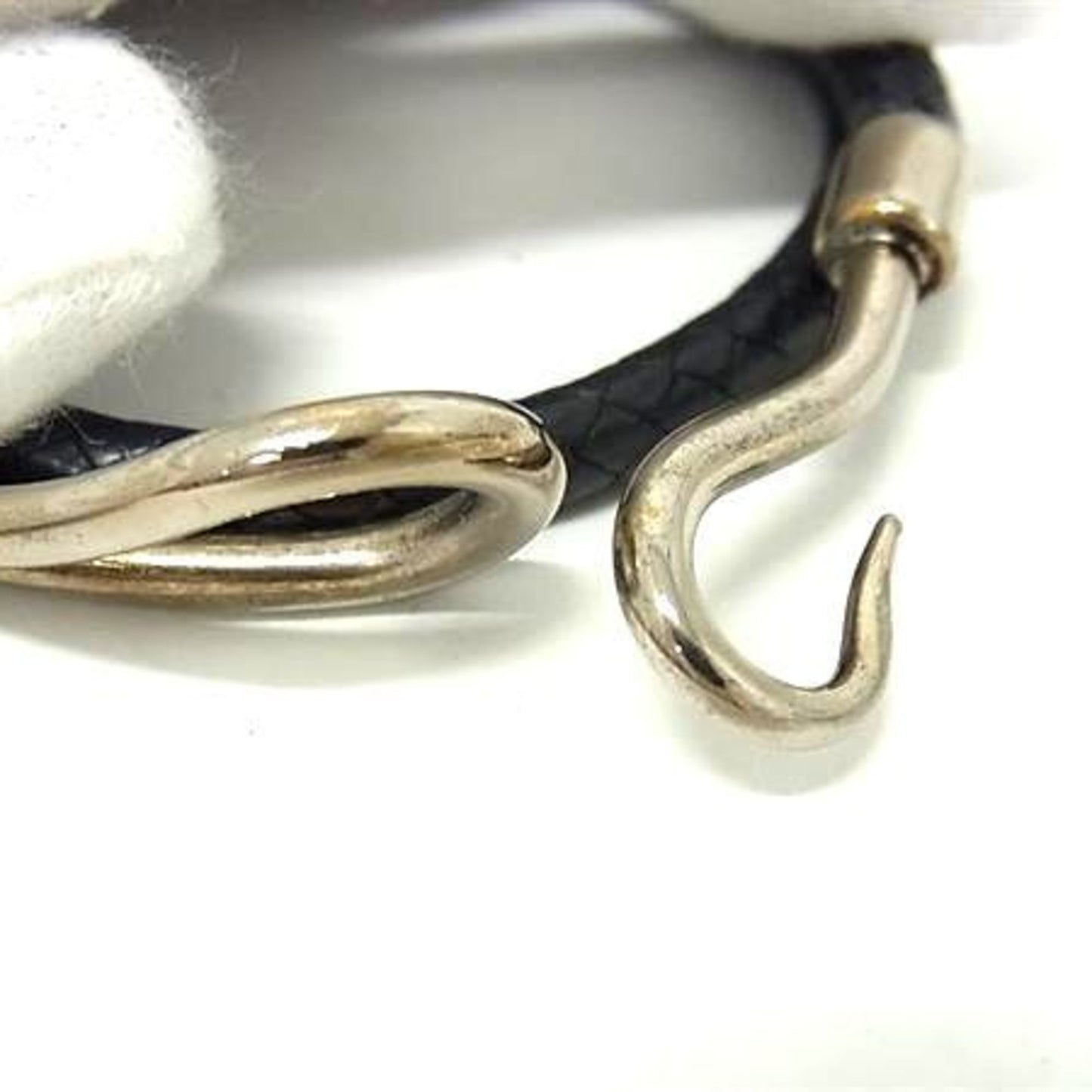 HERMES Jumbo Choker - Black Leather Double Bracelet for Men and Women