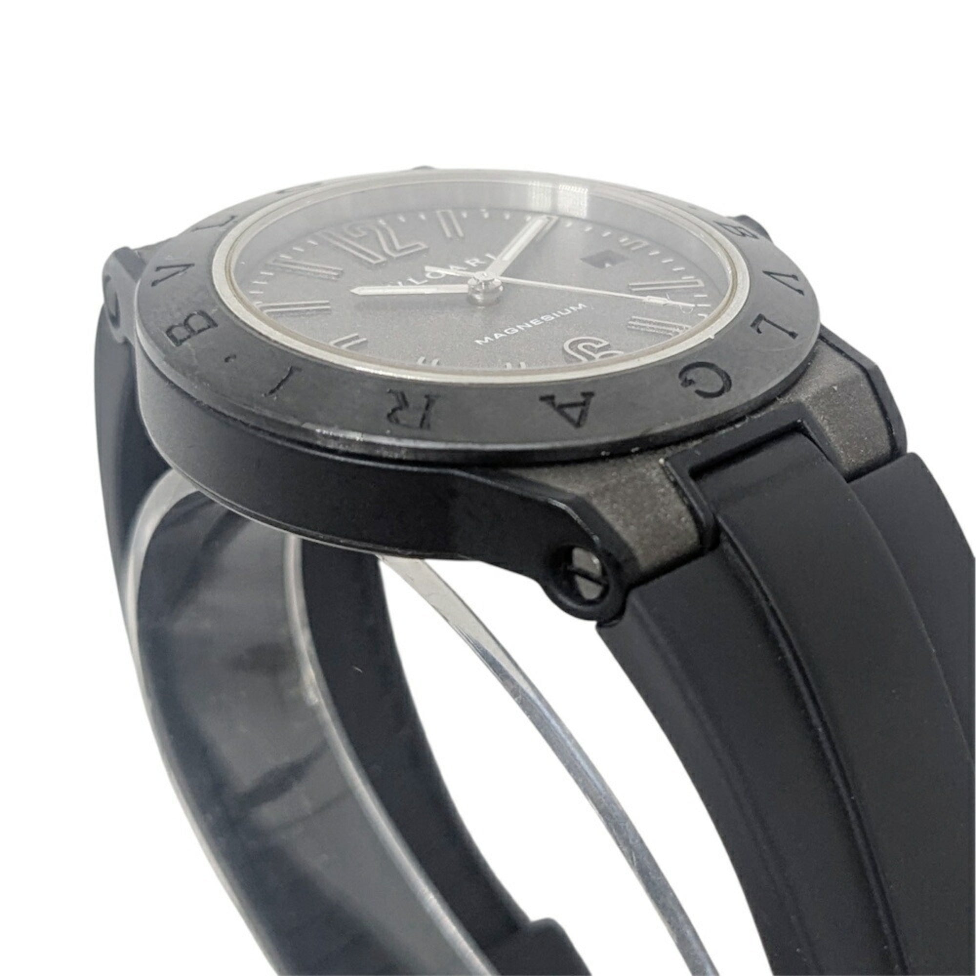 BVLGARI Diagono Magnesium Date Ceramic Gray Dial Rubber Black Automatic Men's Watch DG41SMC — Good